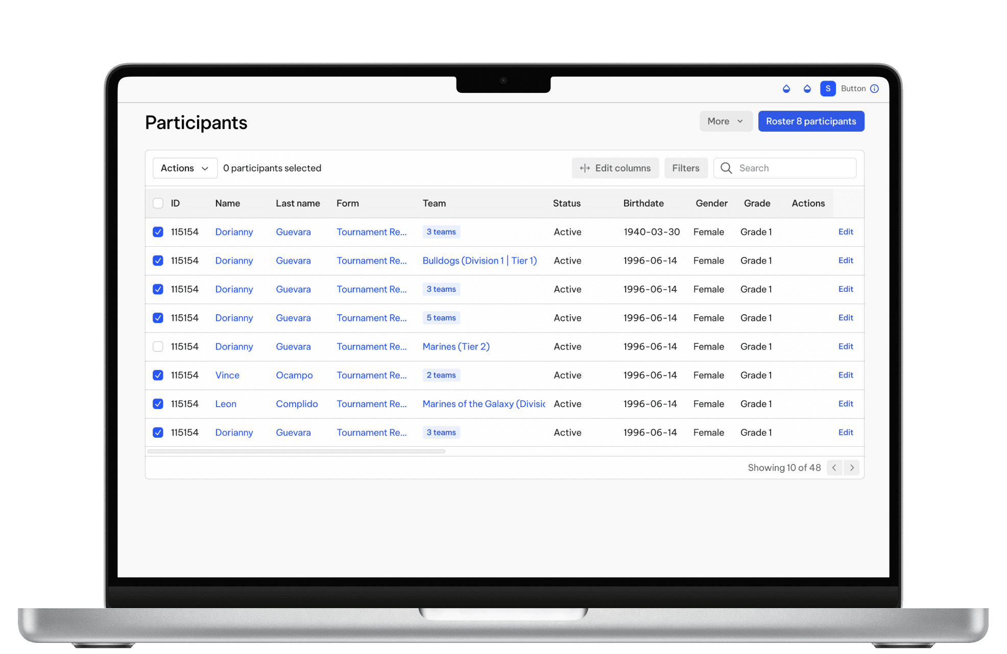 TeamLinkt Tournament Participants