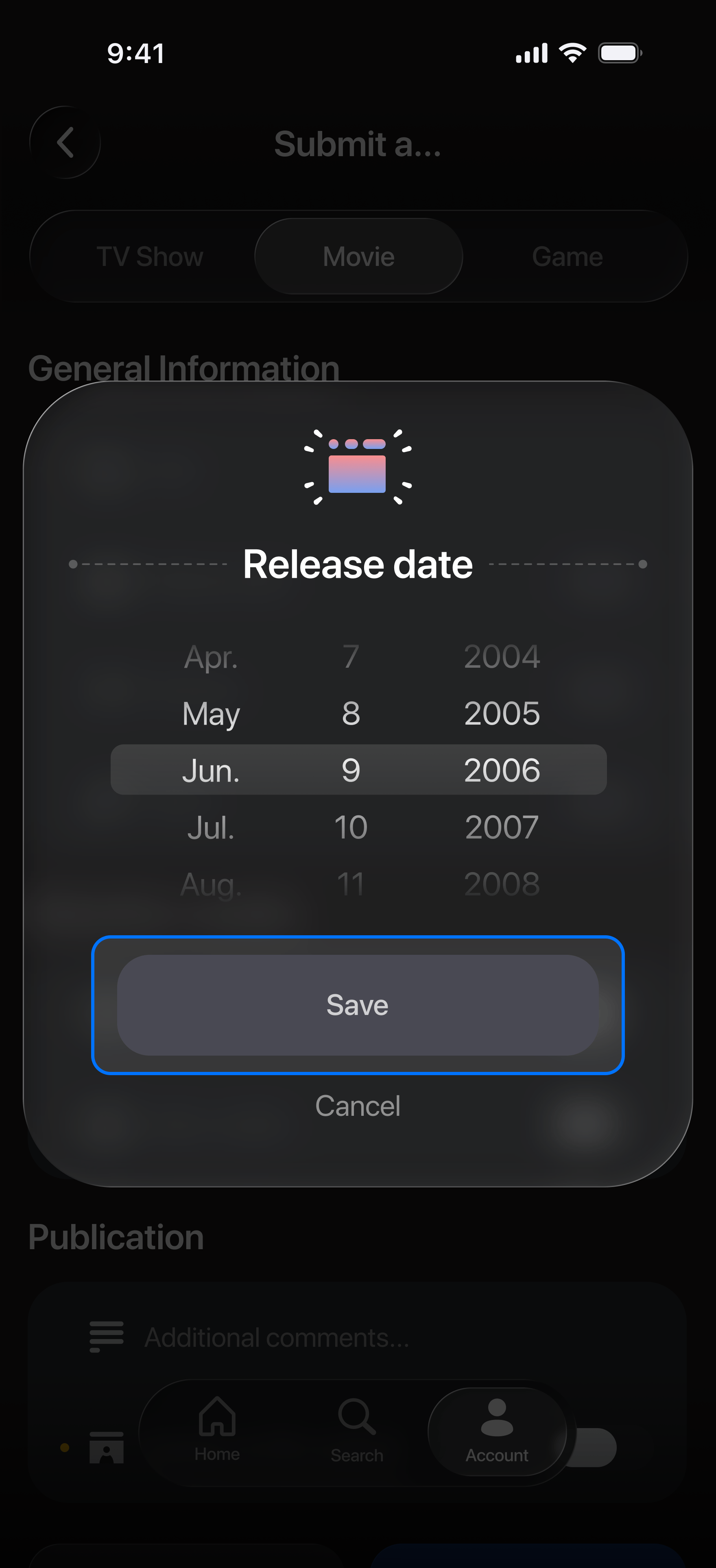Selecting Release Date