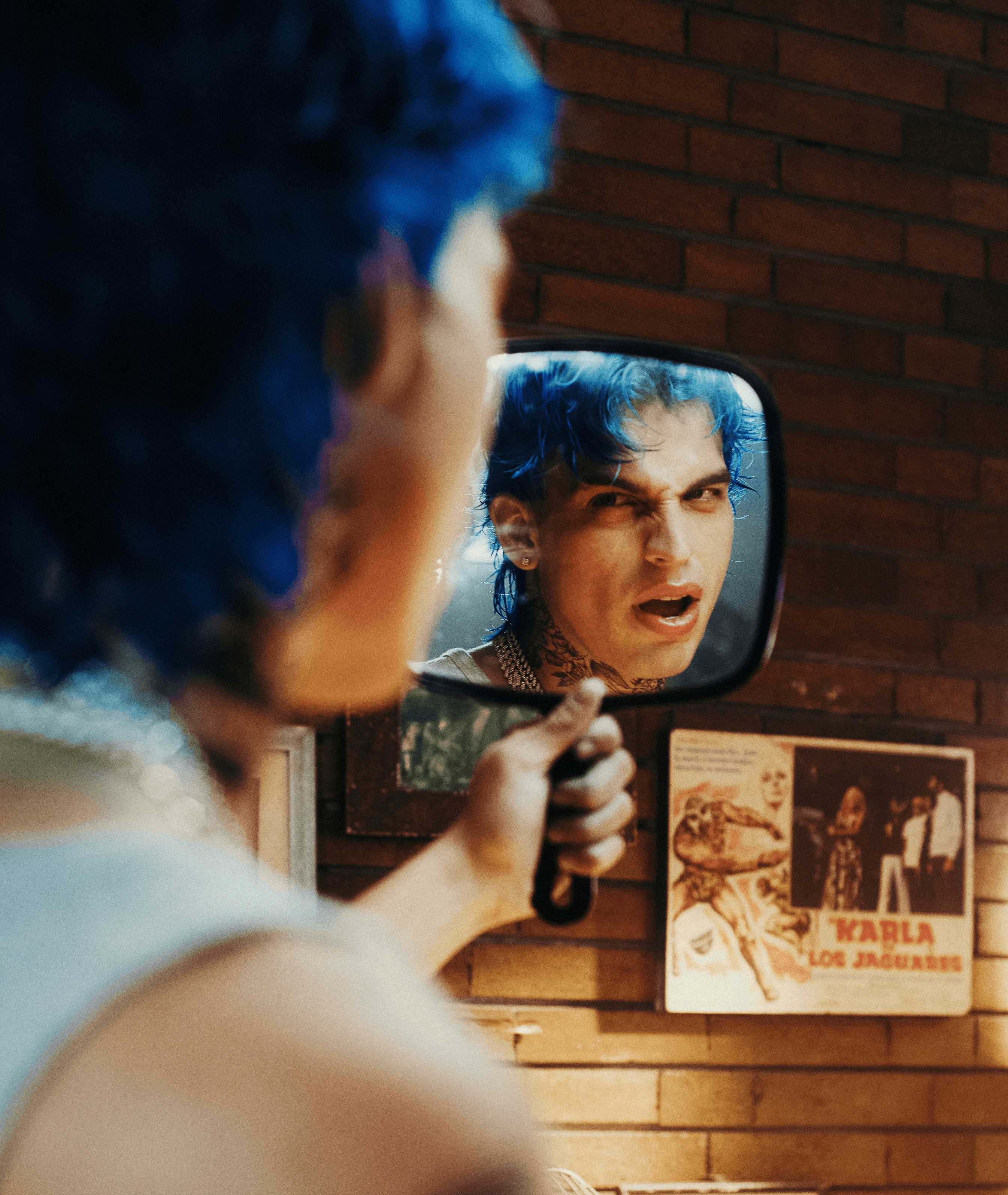 Man staring at a mirror