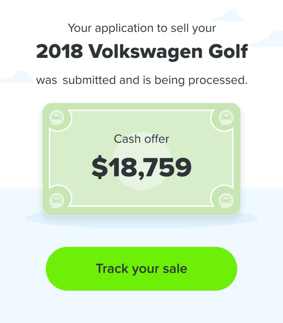 End of sell your car flow - Track your sale CTA