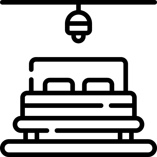 Illustration of a bed with dark line