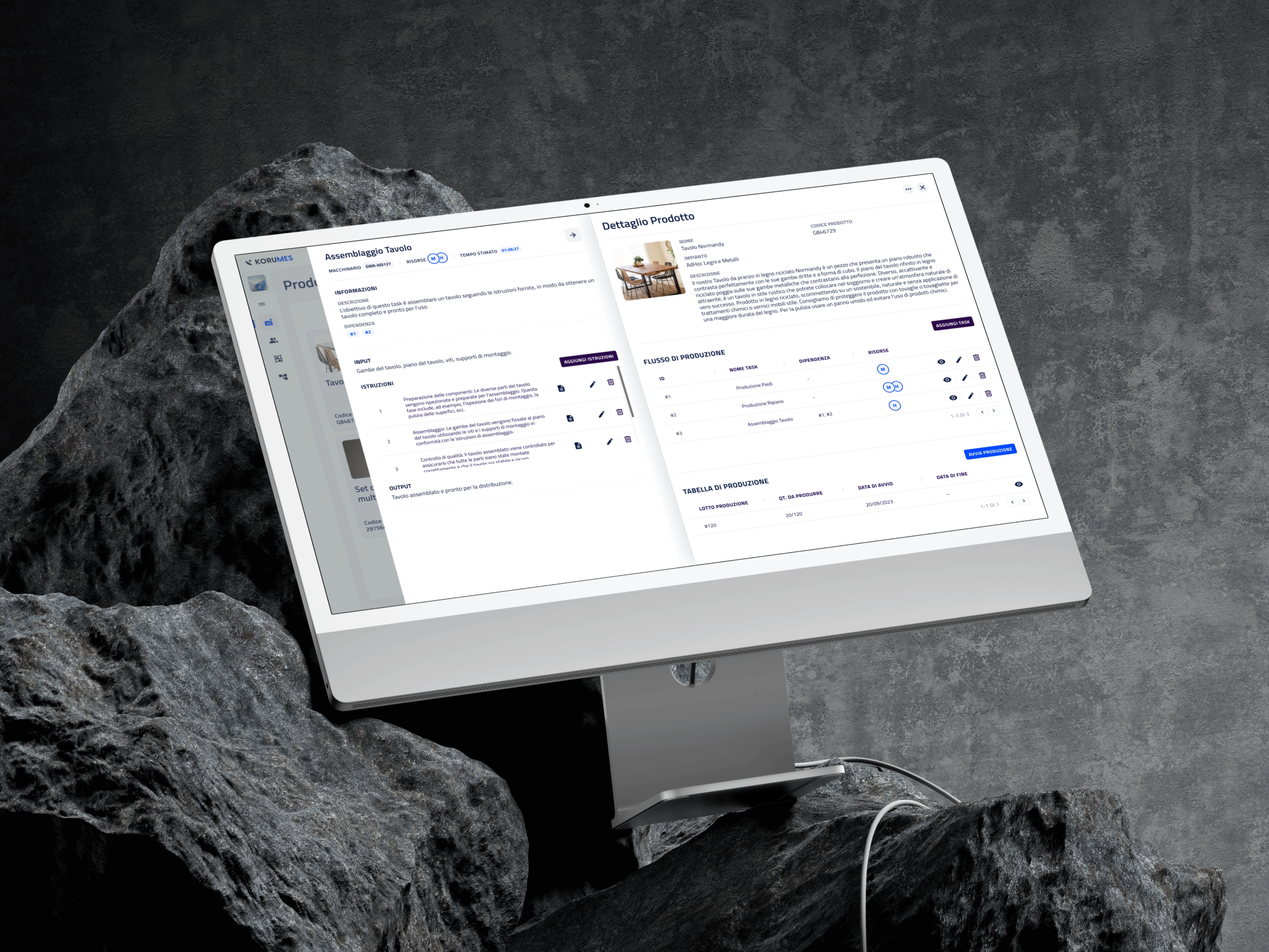 Tablet showing Bloomy UI