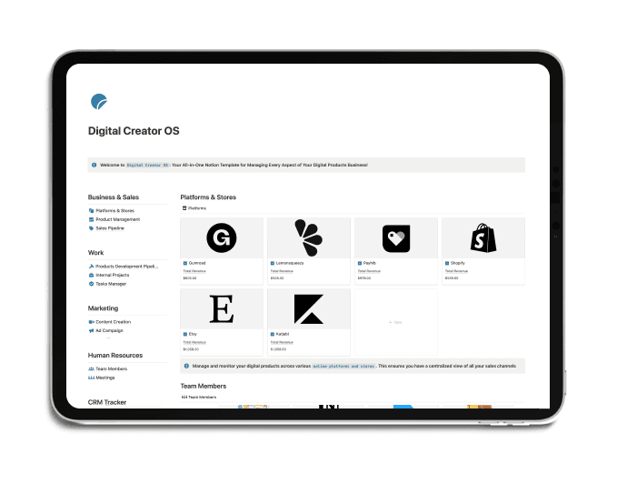 The Ultimate Digital Products Business Notion Template: All-in-One Command Center