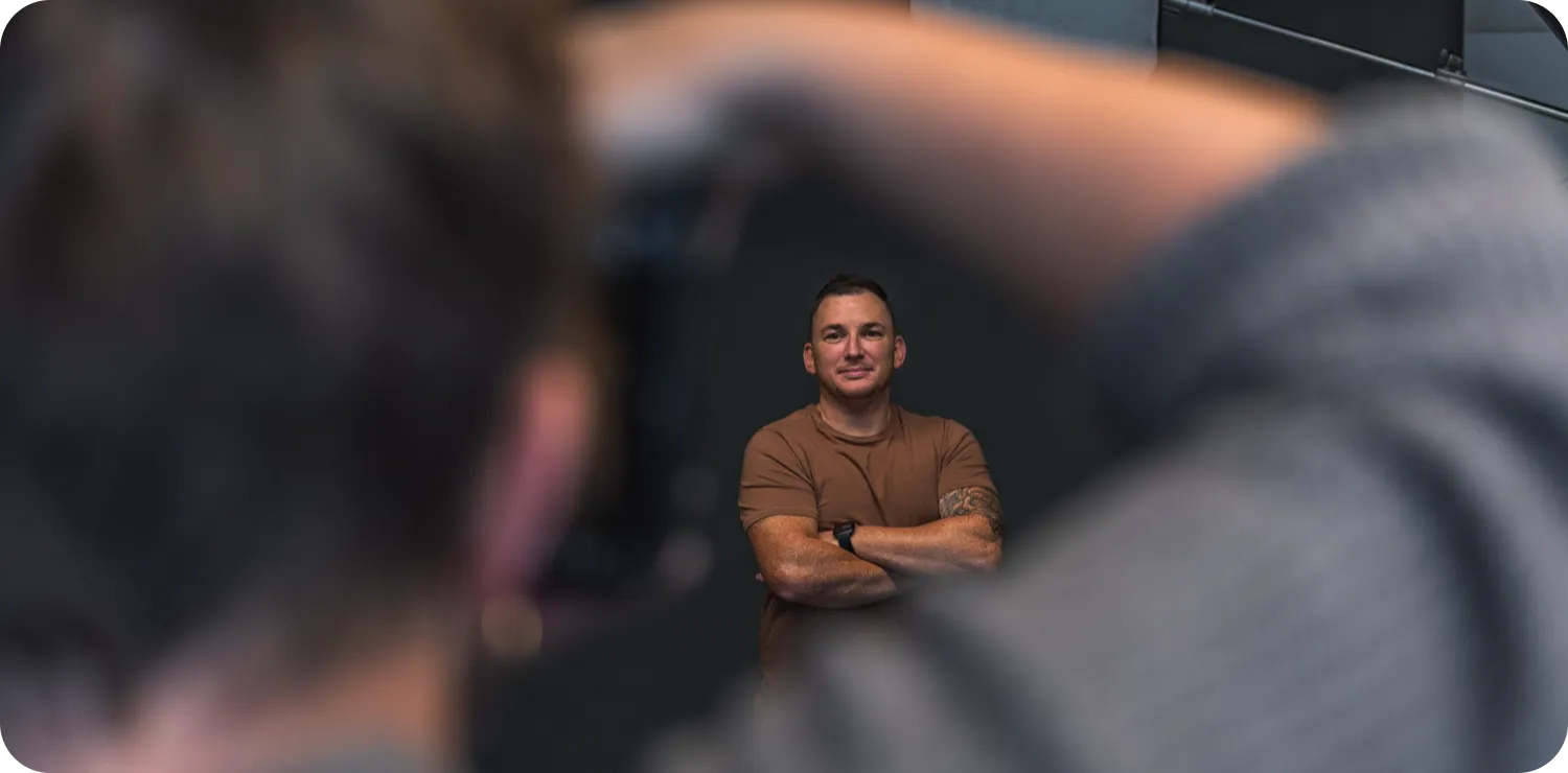 Professional brand photography session in progress