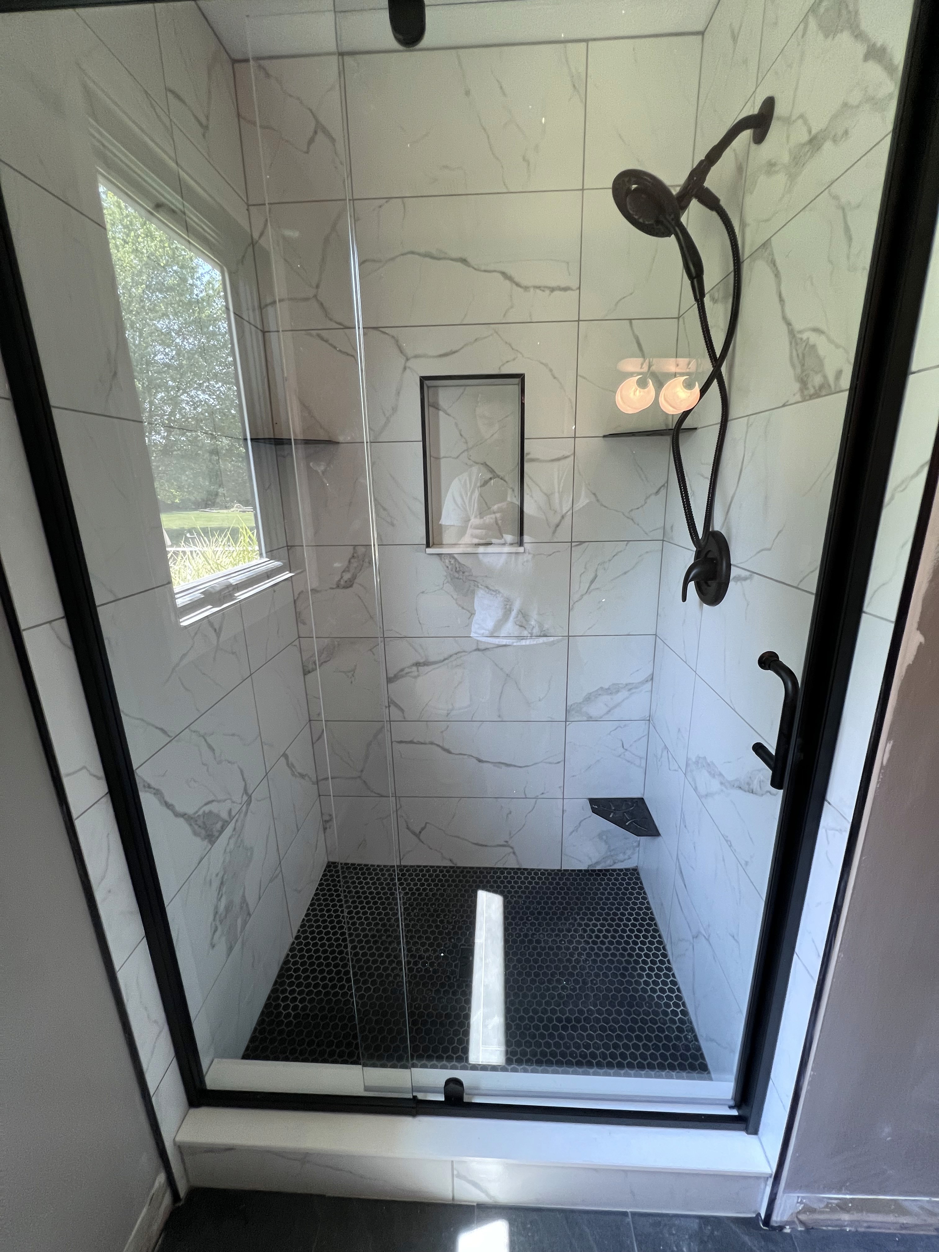 Beautiful LFT Shower with Plenty of Storage Space