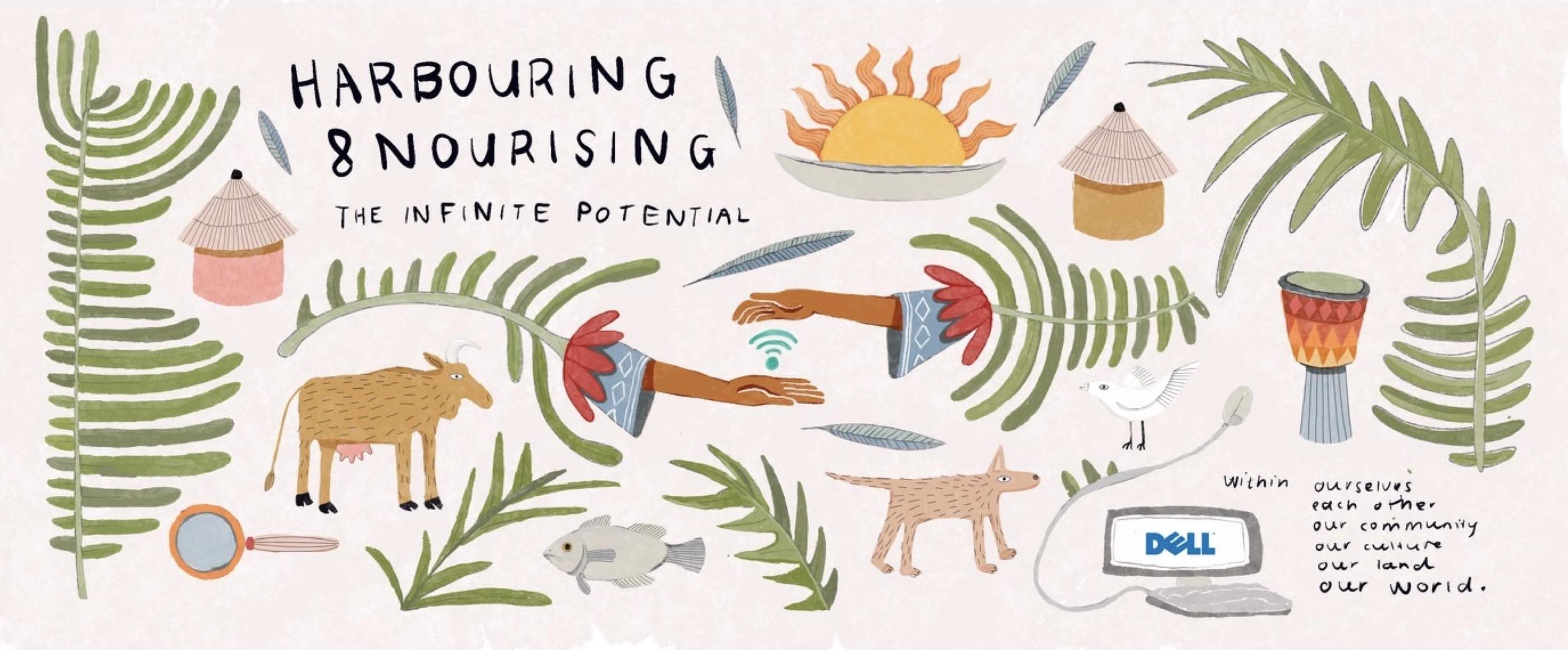 Solar hub digital illustration