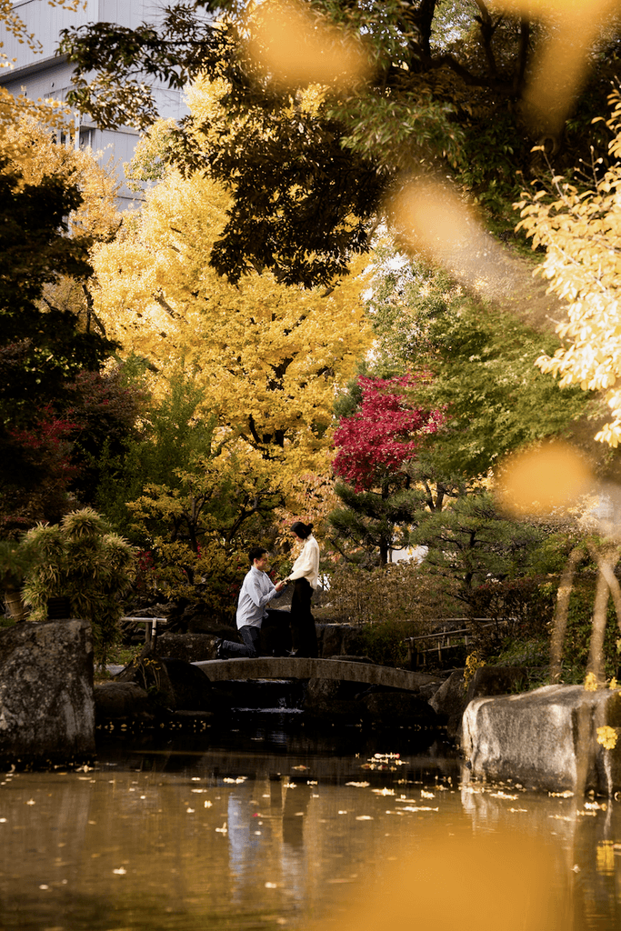 Bridge proposal in autumn in Tokyo taken by Alex (where.is.lexy)