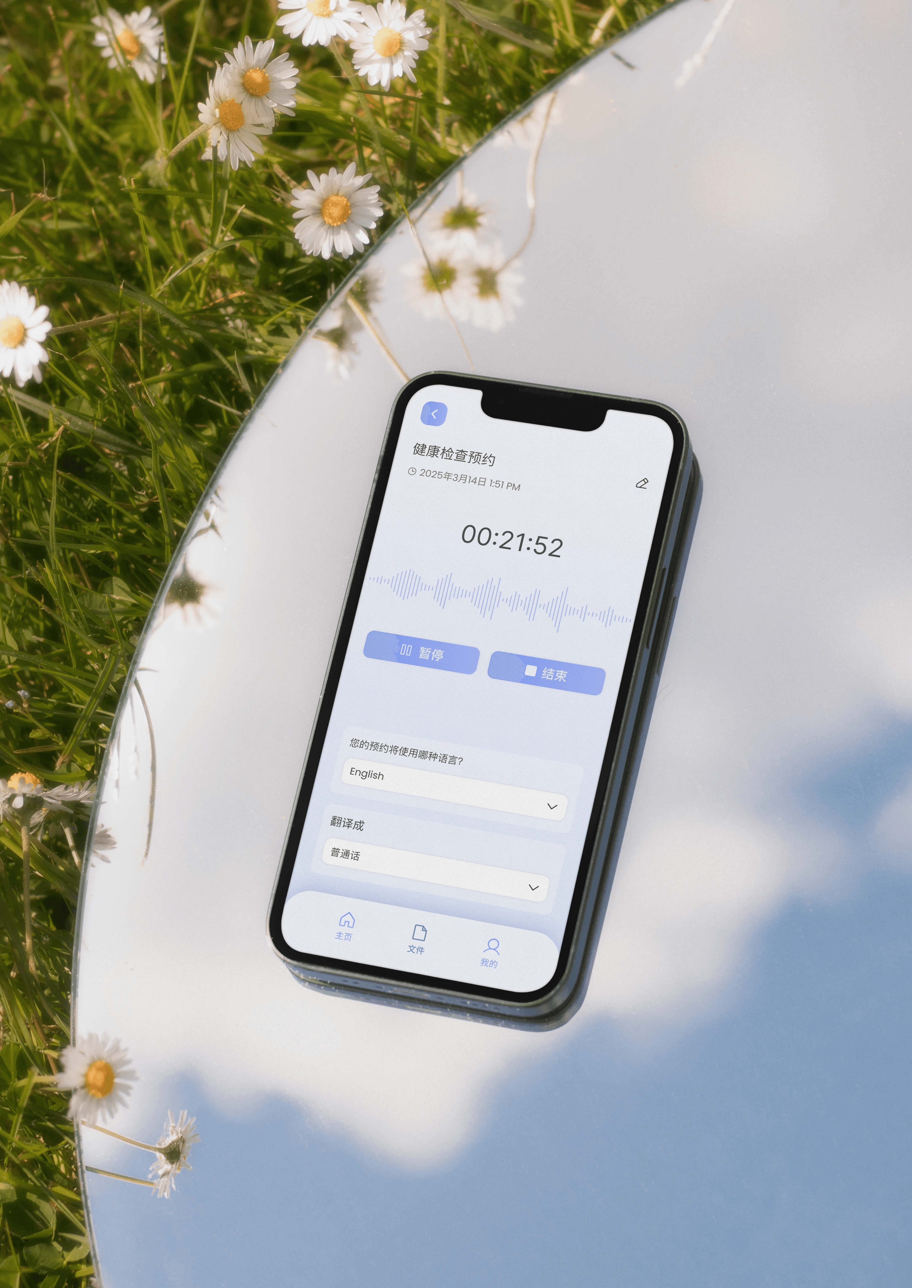 a cell phone on a bench