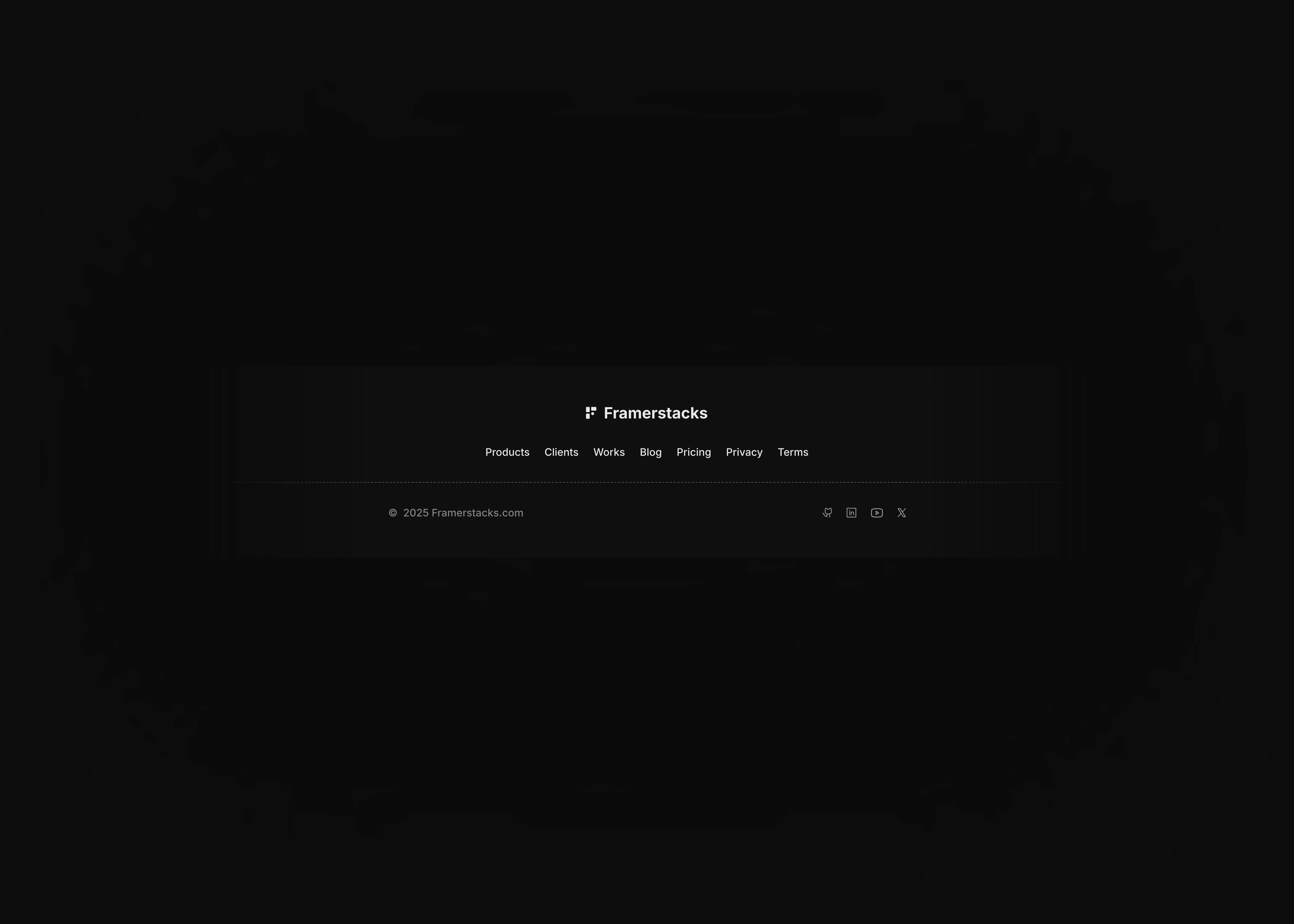 A simple footer ui in dark theme for desktop and tablet screens