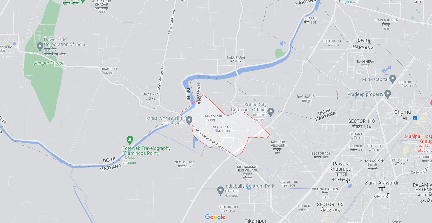 Smart World Sector 108 Gurgaon Location Map