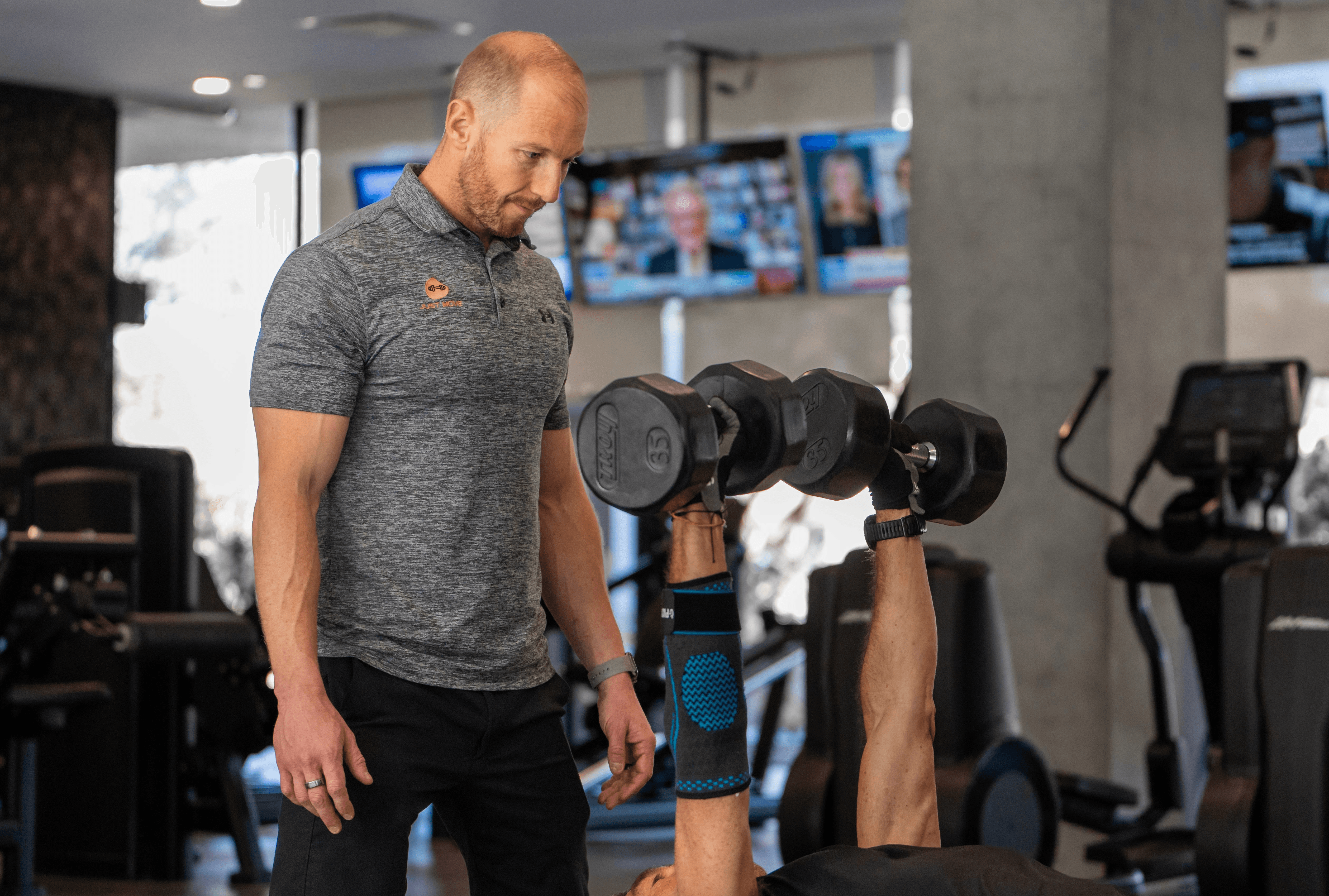Coach Josh training his client