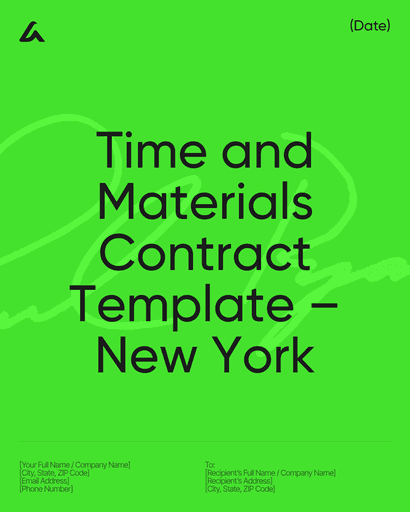 Time and Materials Contract Template – New York