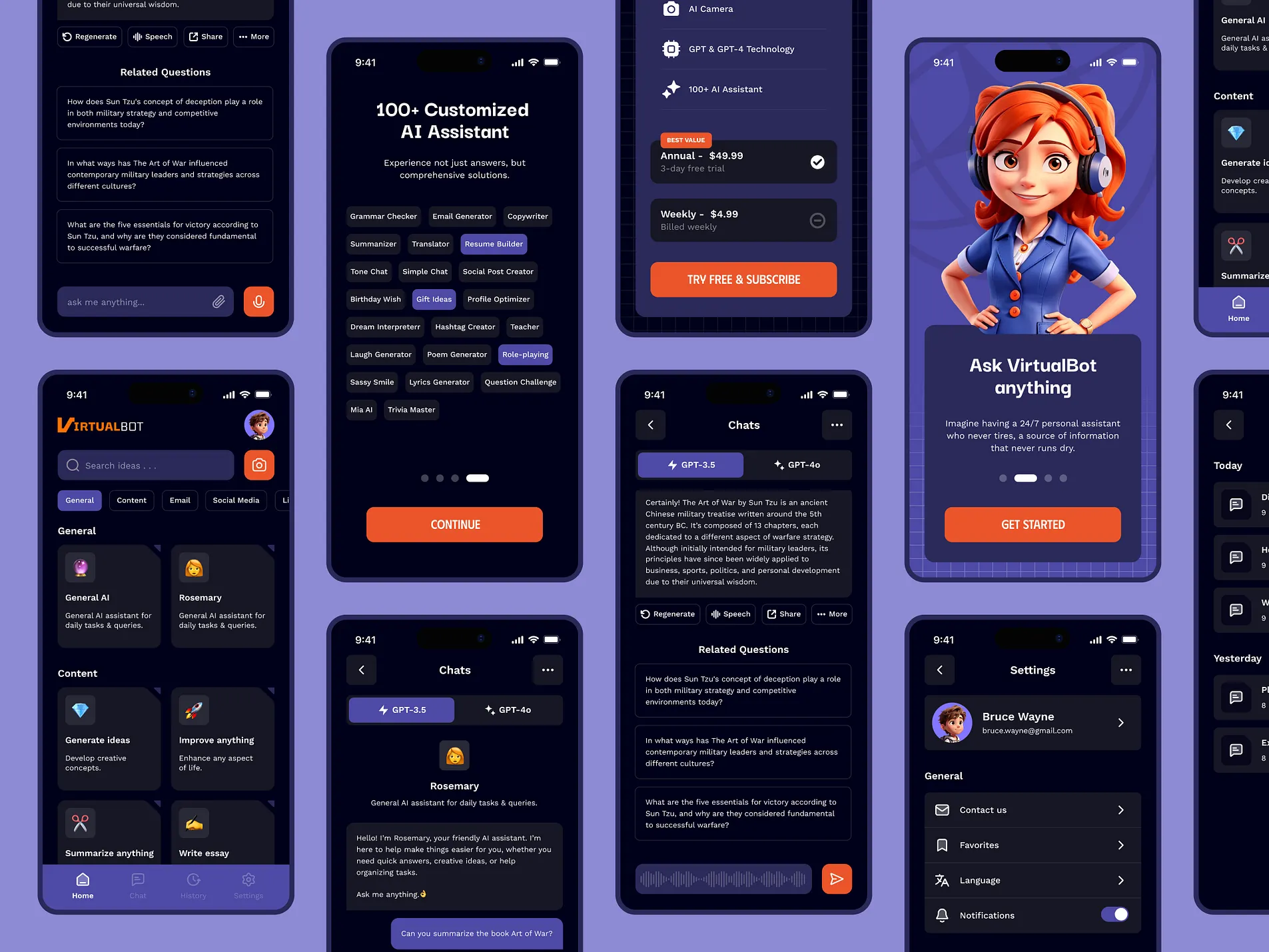 Image of Virtual Bot Mobile App Design