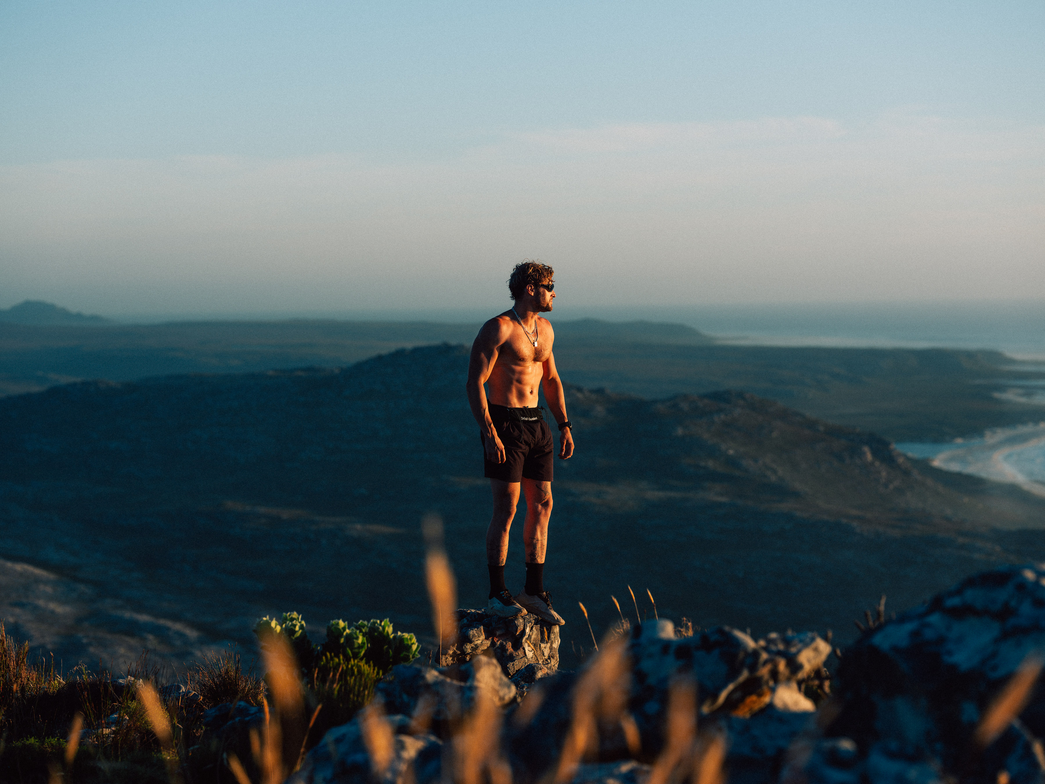 Dynamic picture of a cyclist riding downhill