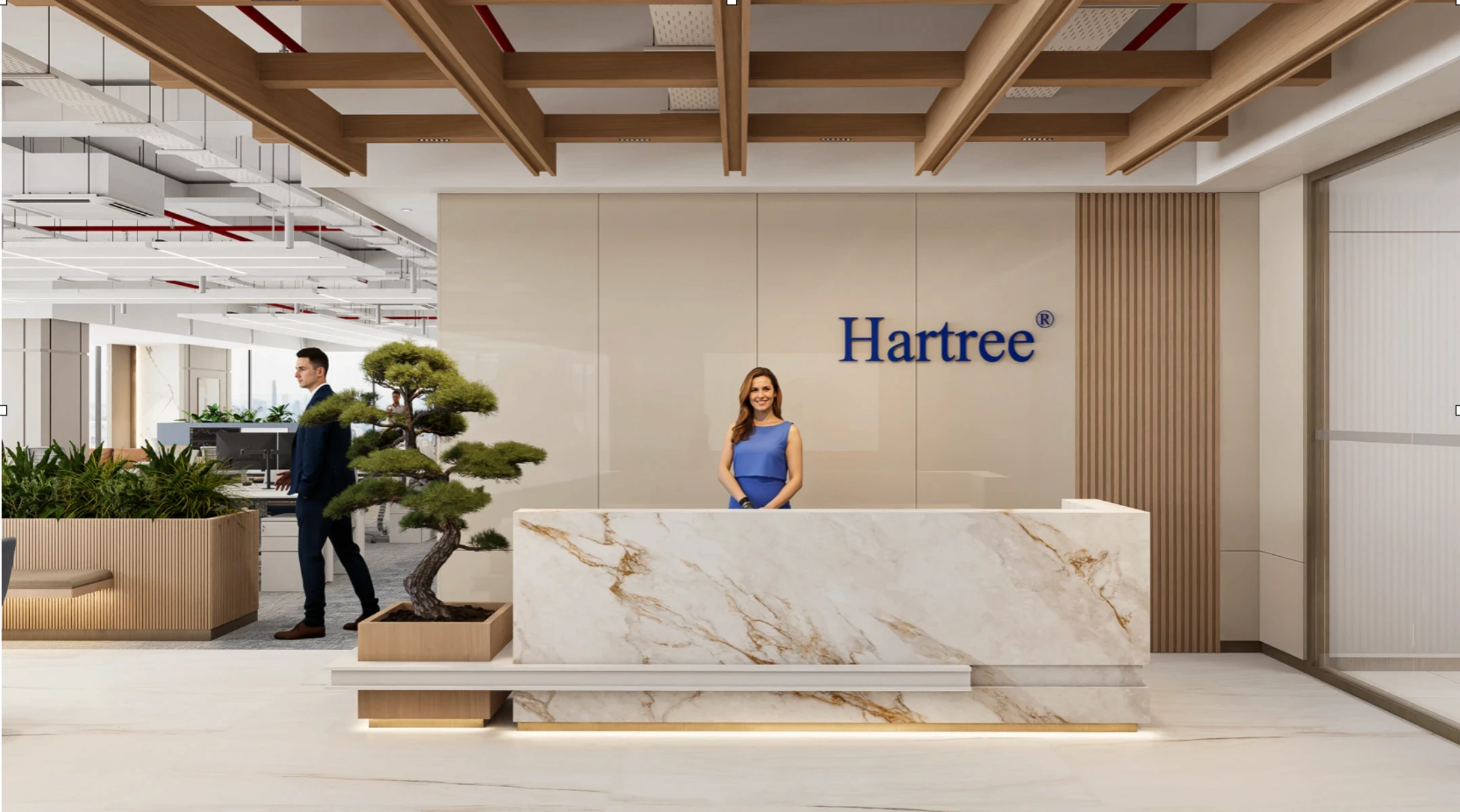 hartree parnter reception of workspace. Best workspace in Hyderabad