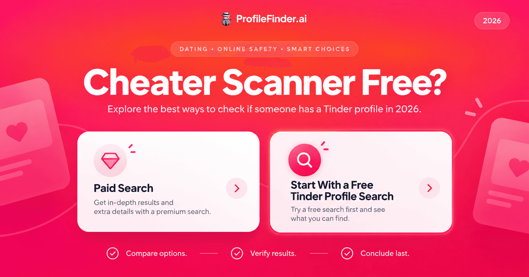 Cheater Scanner Free and Tinder profile search options in 2026