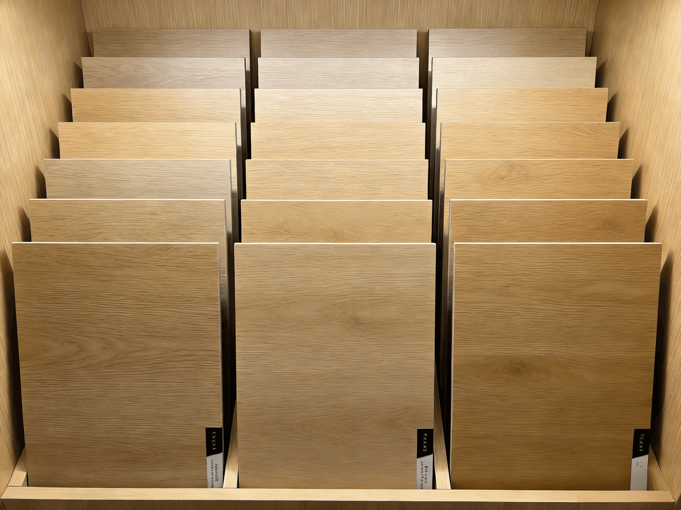 橡木色實木地板安裝工程，展示木地板鎖扣拼接及防潮底層鋪設，專業家居裝修地板工程。