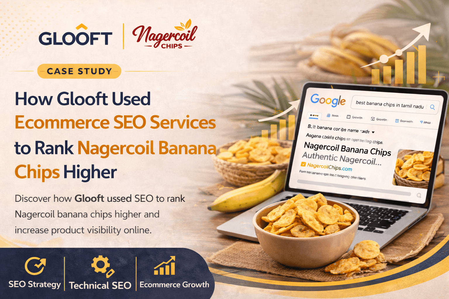 Glooft using ecommerce SEO services to rank Nagercoil banana chips higher in Google search results