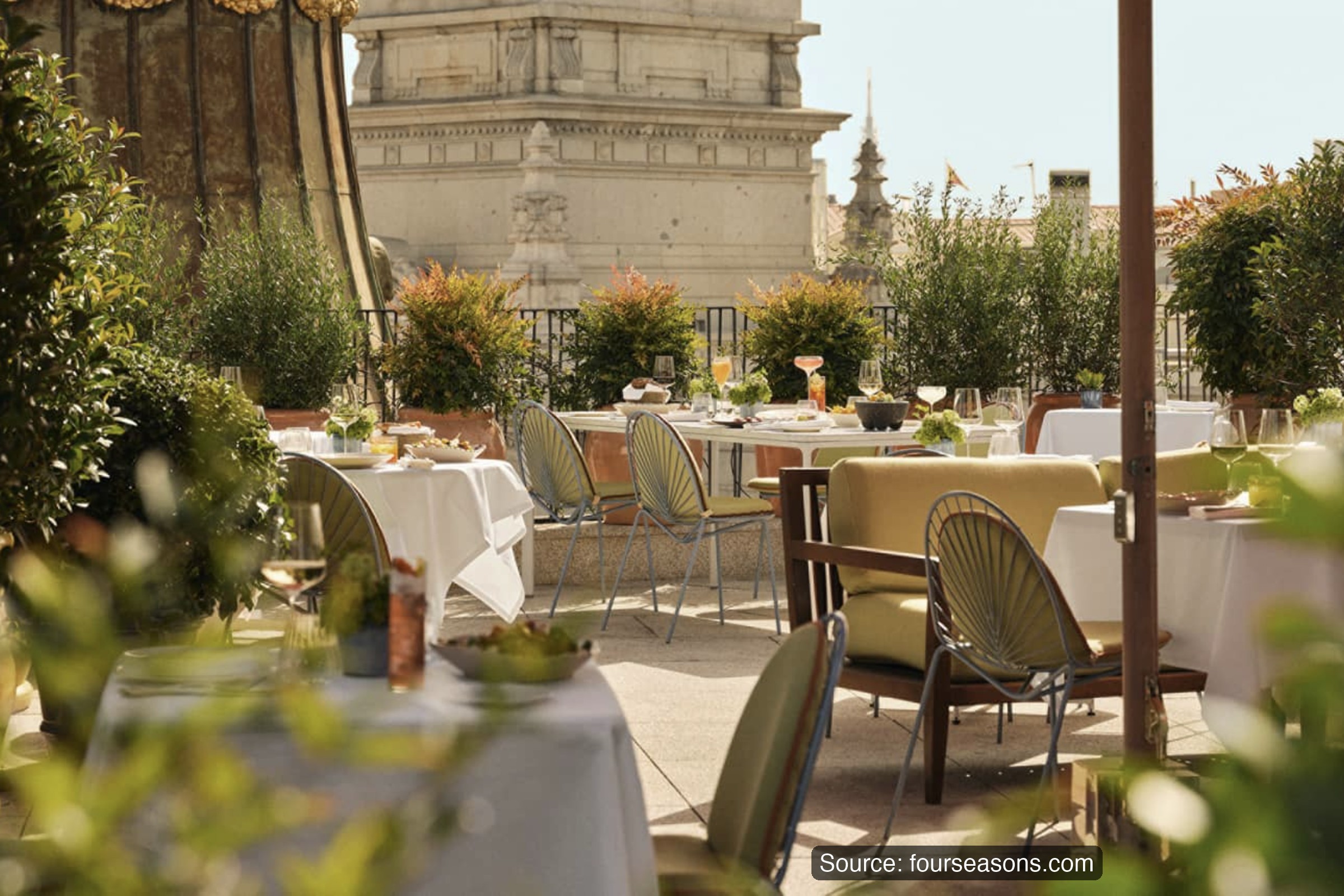 Four Seasons Hotel Madrid – rooftop terrace dining