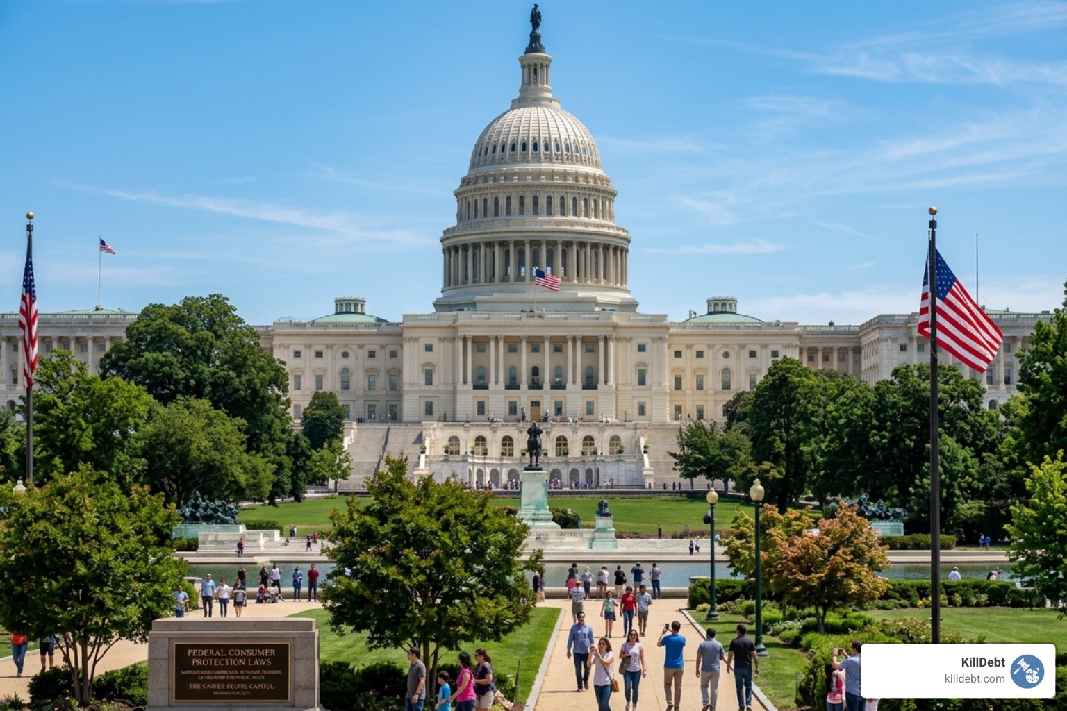 US Capitol building representing federal consumer protection laws - debt validation letter template