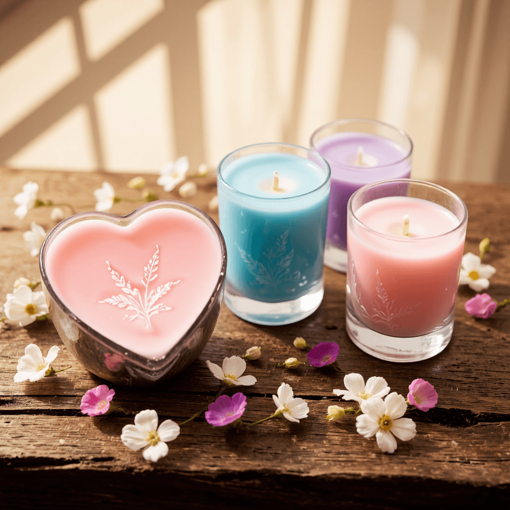product photography of set of decorative candles