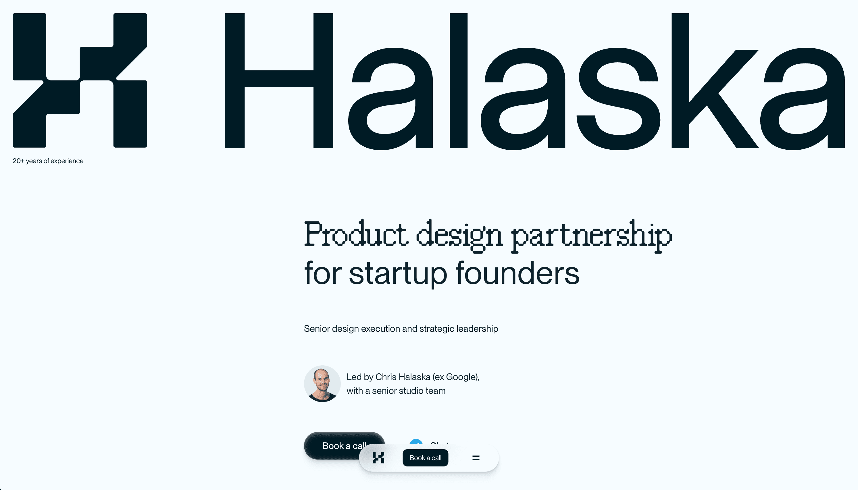 halaska hero landing page