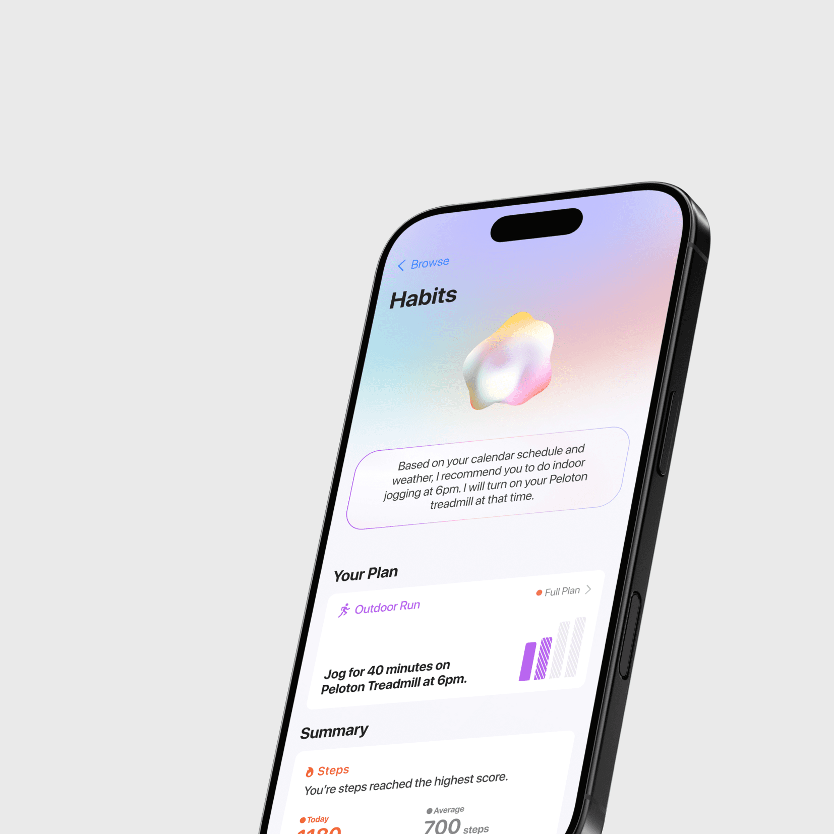 Mockup of Habit app landing page 