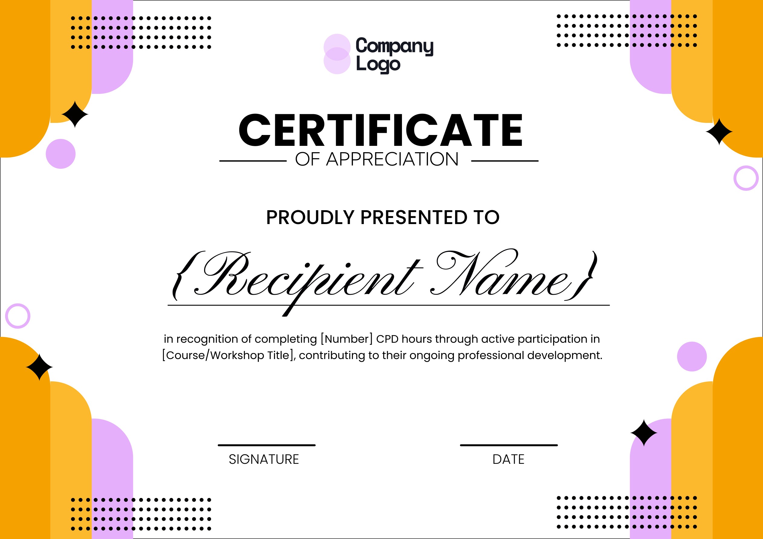 Wauld - Modern and fun CPD certificate template