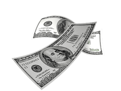 Graphic of floating paper money