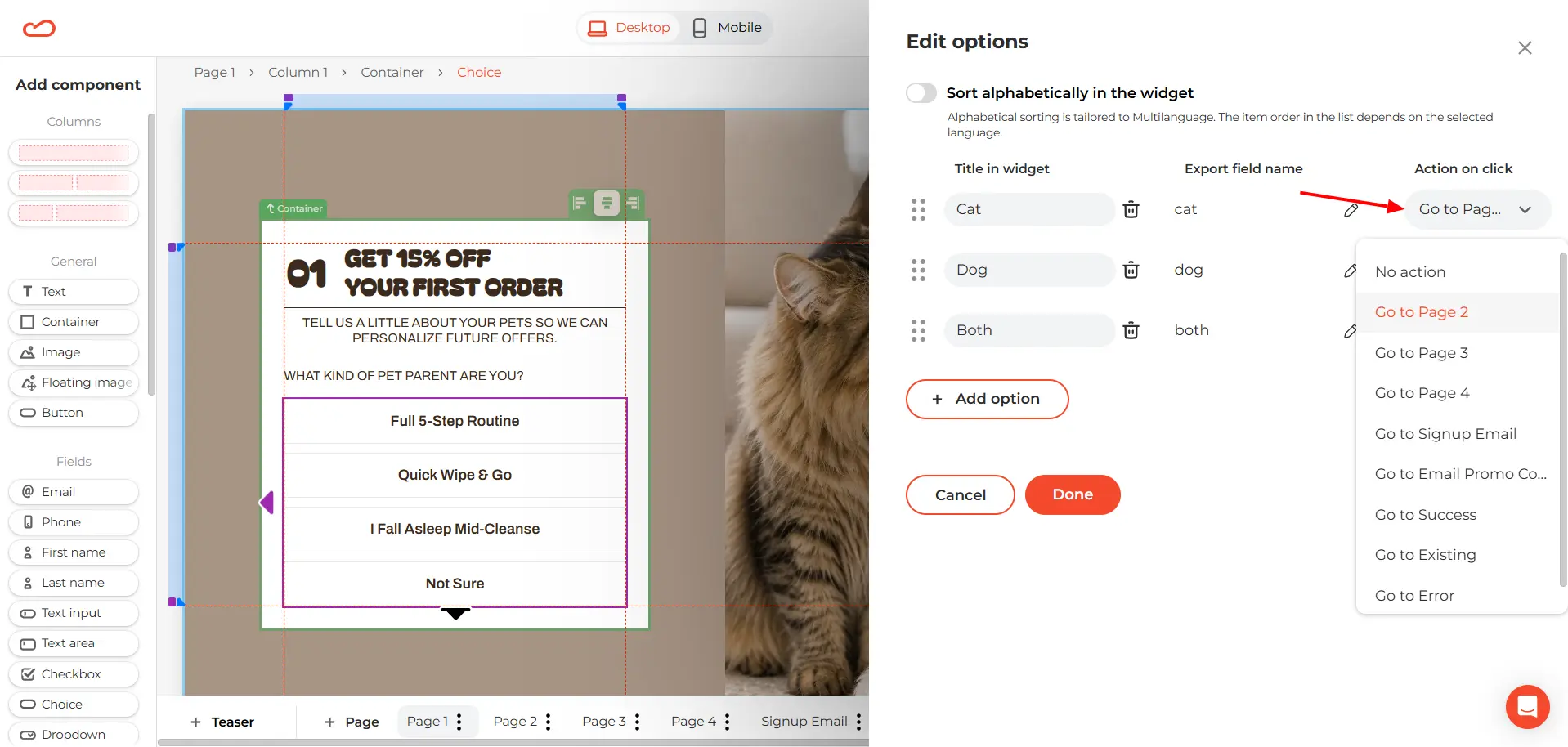 claspo-choice-button-cat-action-on-click
