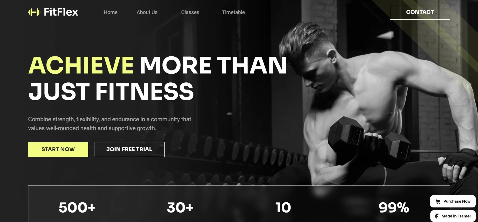 Best Framer Templates for Fitness - Fitflex 