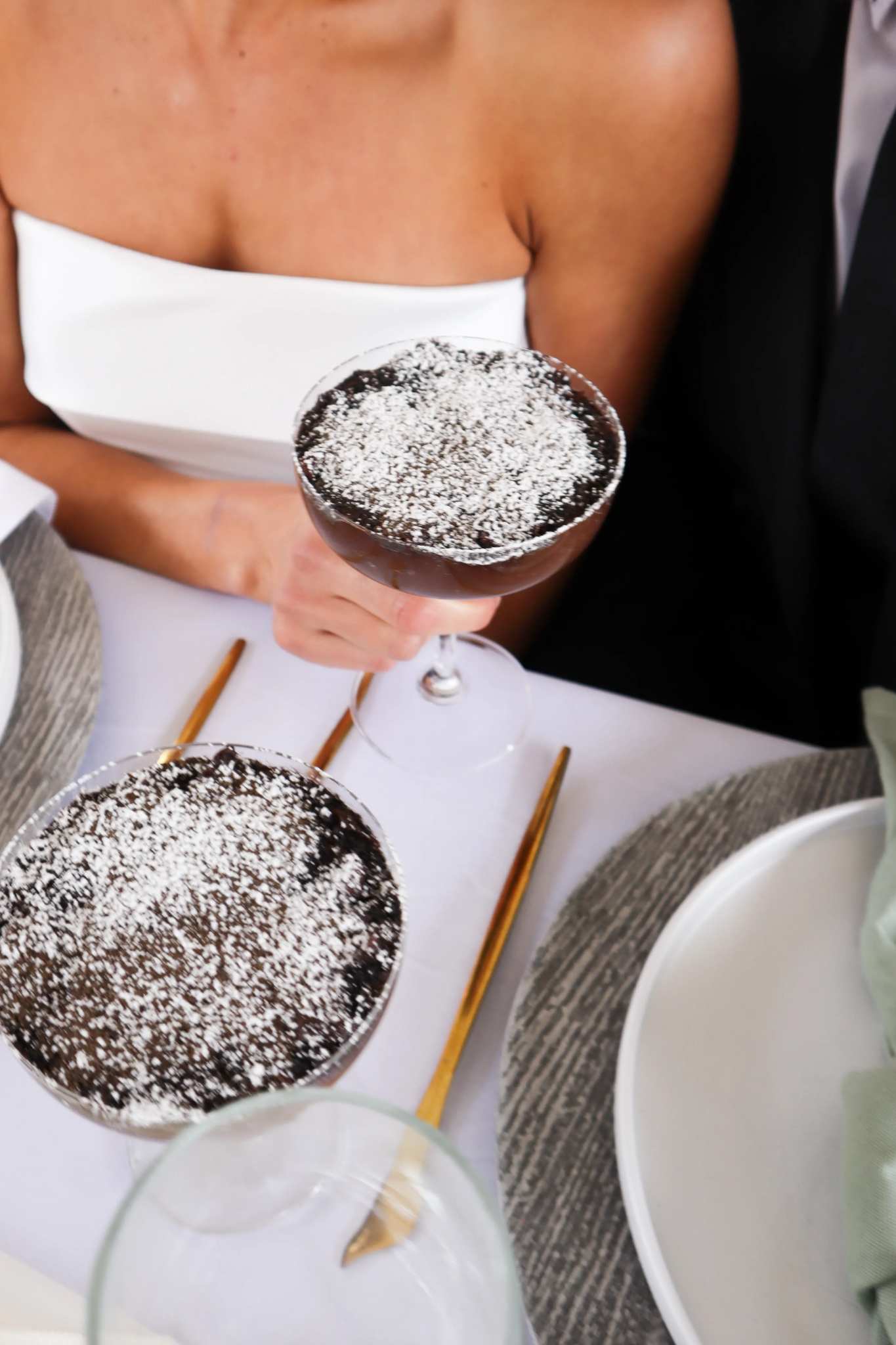 Chocolate mousse dessert prepared by Chef Josh Gillard for an intimate wedding event