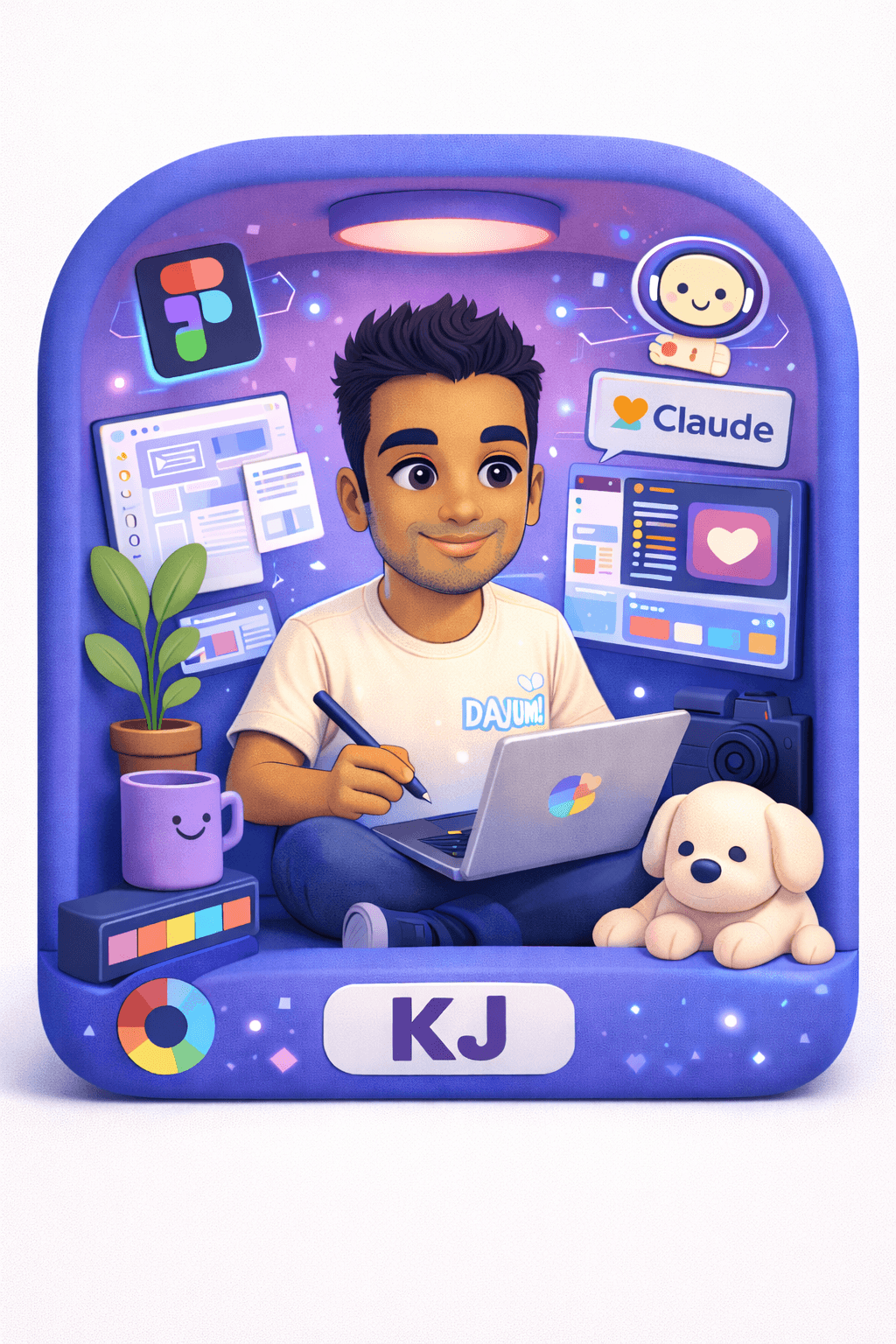 Portrait of portfolio creator – back view