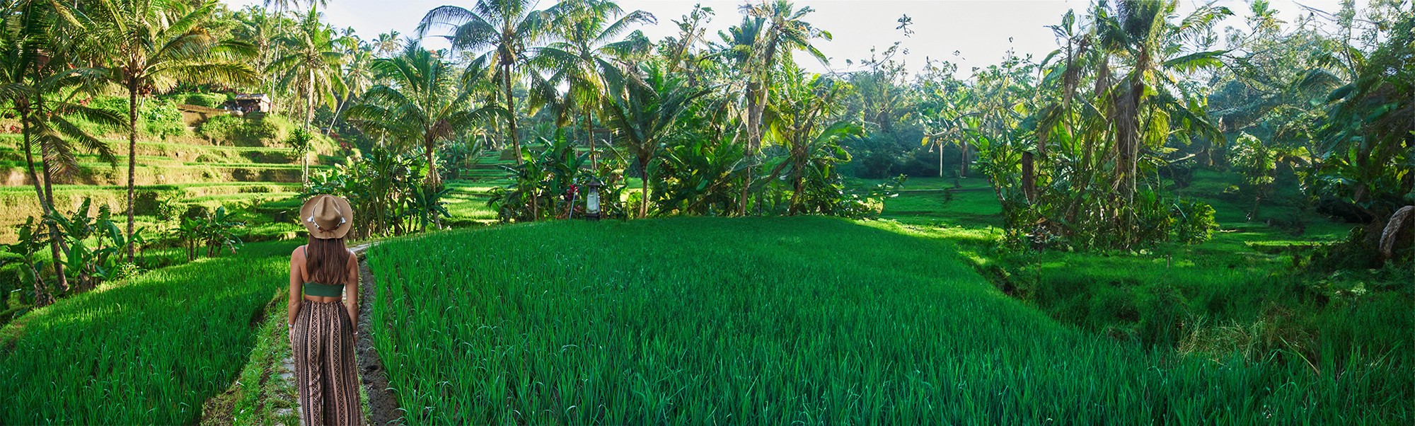 Paisaje de Bali para resolver dudas antes del viaje Mujer viajando por Bali con tranquilidad y acompañamiento Dudas frecuentes sobre el viaje ConVdoble a Bali