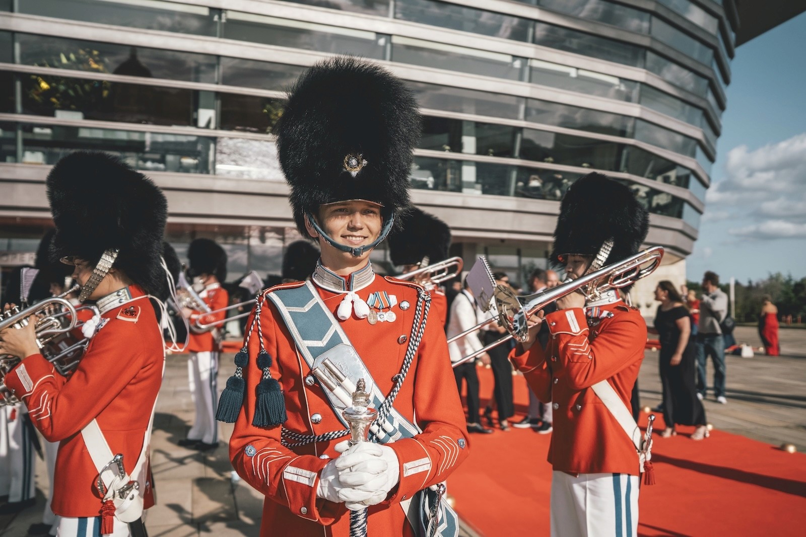 Athlete winning a race