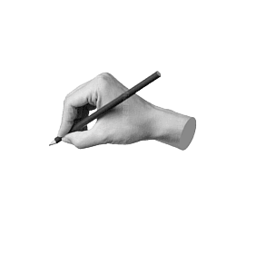 hand holding a pencil