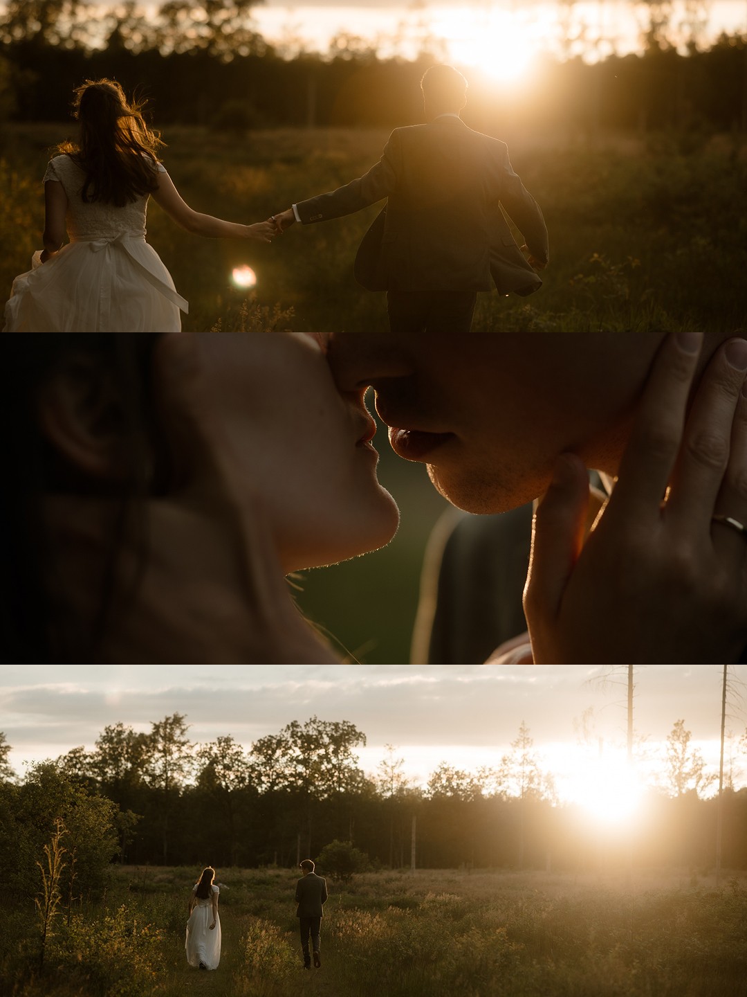 Couple eloping in Sweden countryside