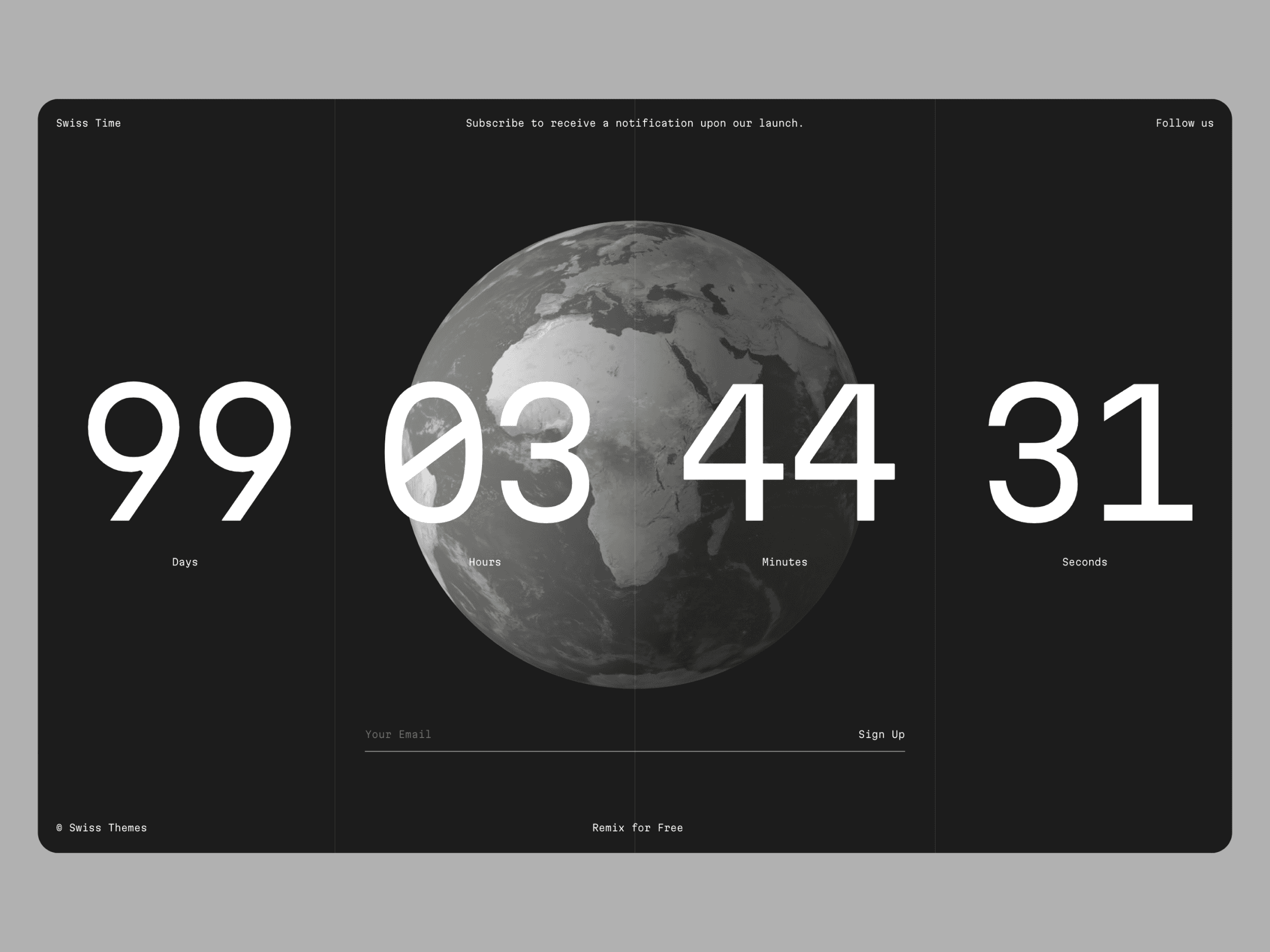 Swiss Time: Launch Countdown Template