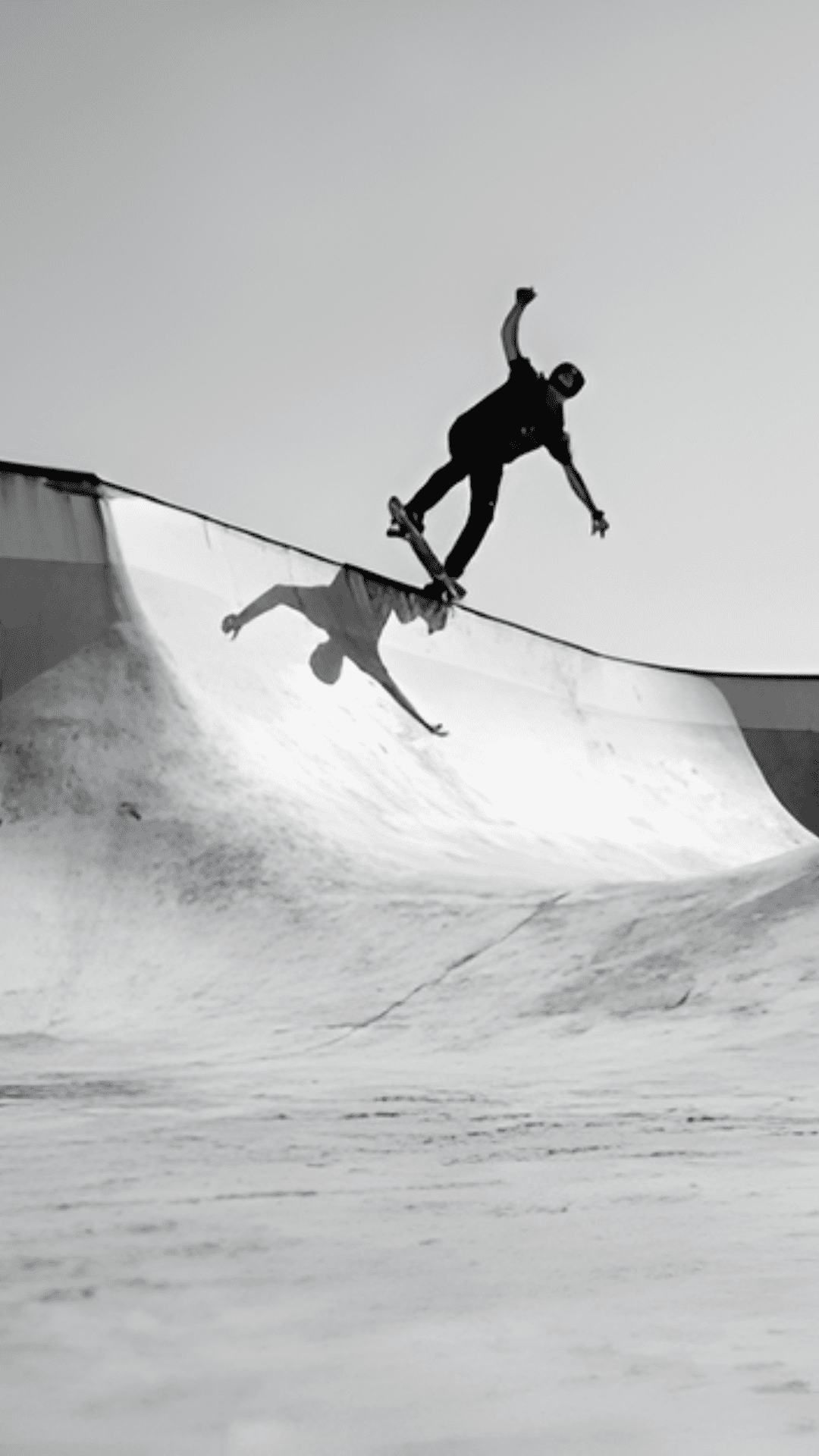 Grainy, black-and-white action shots