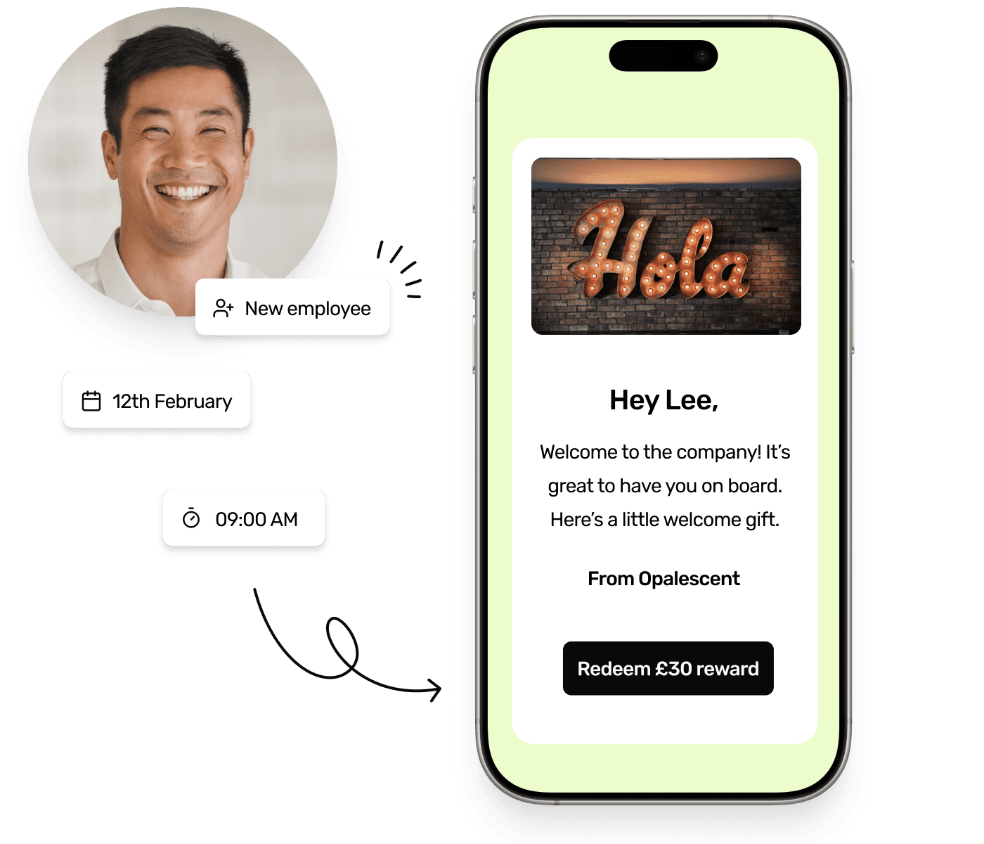 Lee using Rewardable as part of his employee benefits.