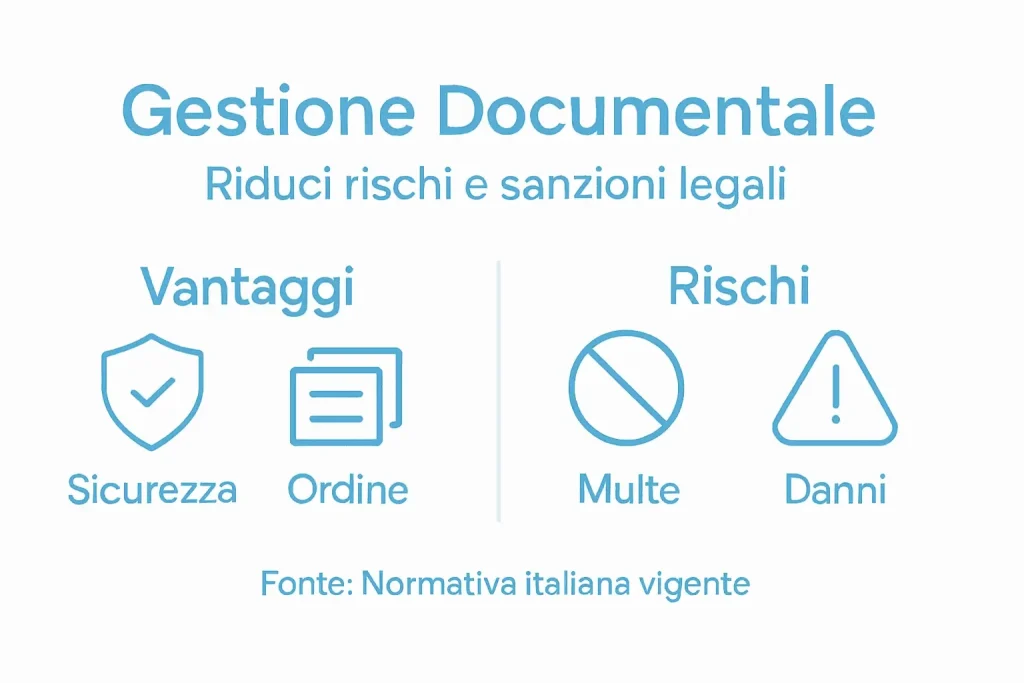Infografica: pro e contro della gestione dei documenti