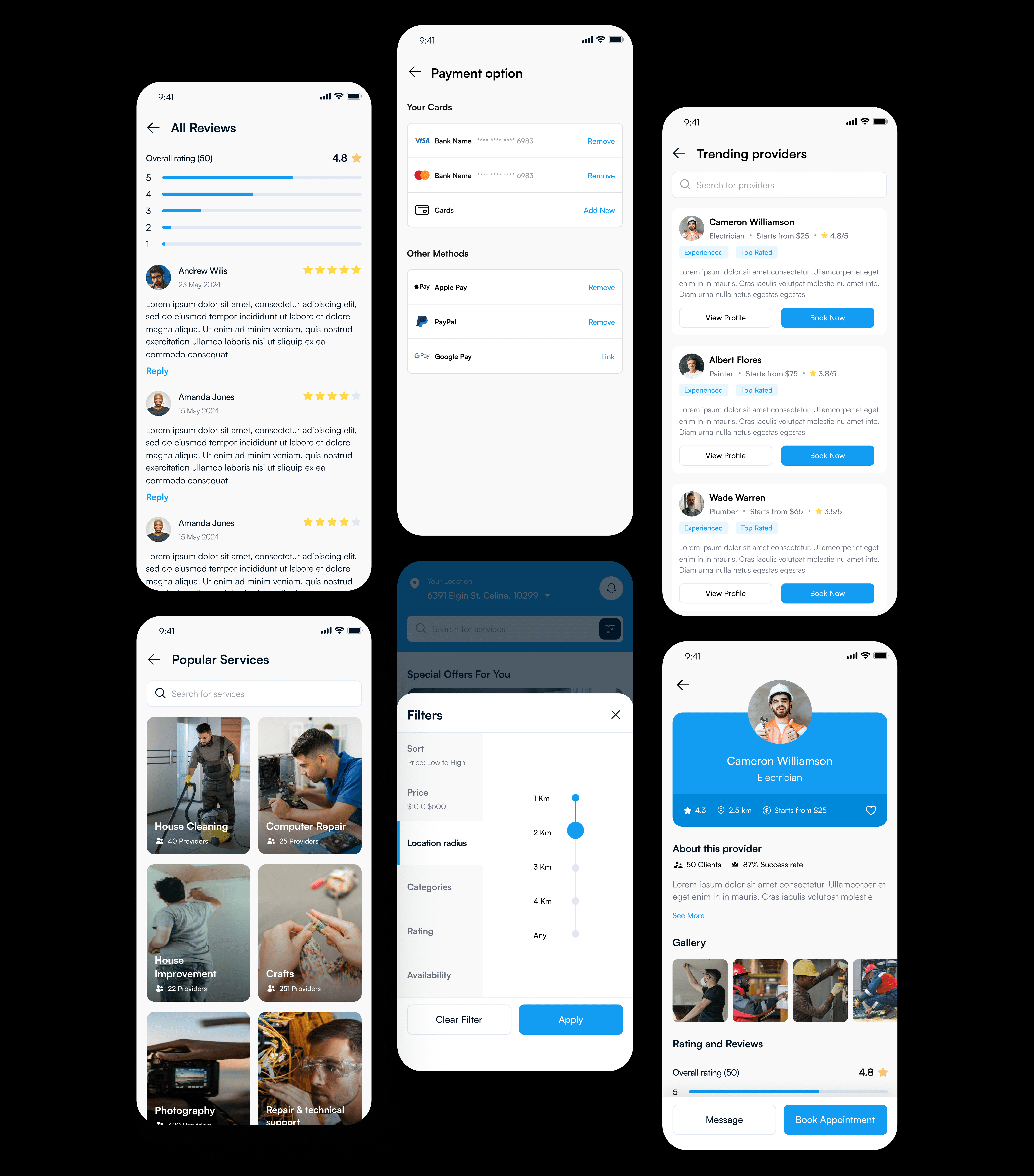 Phone mockup with the app home page