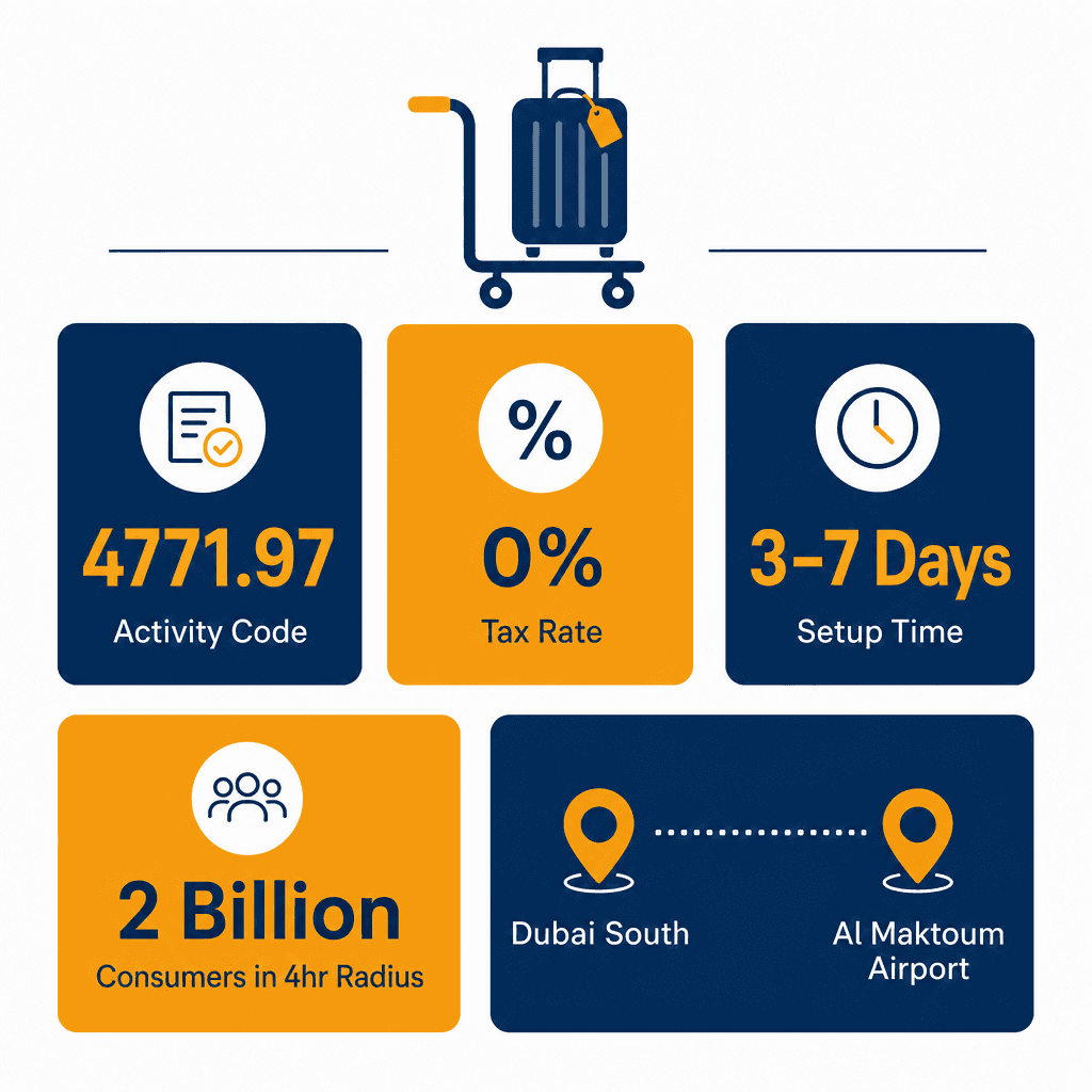 Infographic: Apply for a Suitcases & Travel Requisites Trading License in Dubai