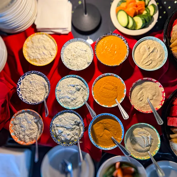     Cafe Izmir Mediterranean dips and spreads for catering