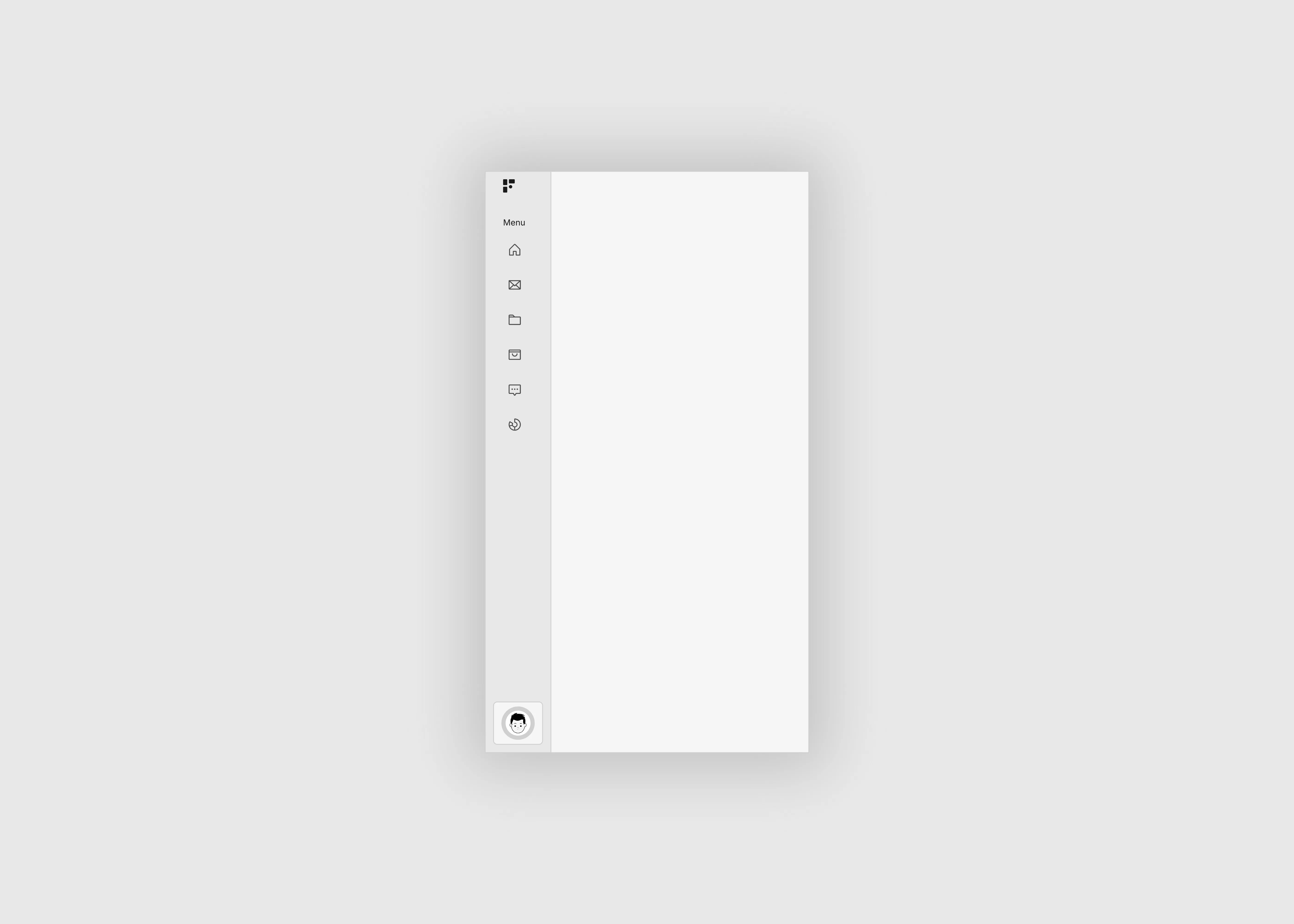 A simple light themed sidebar UI for mobile screen