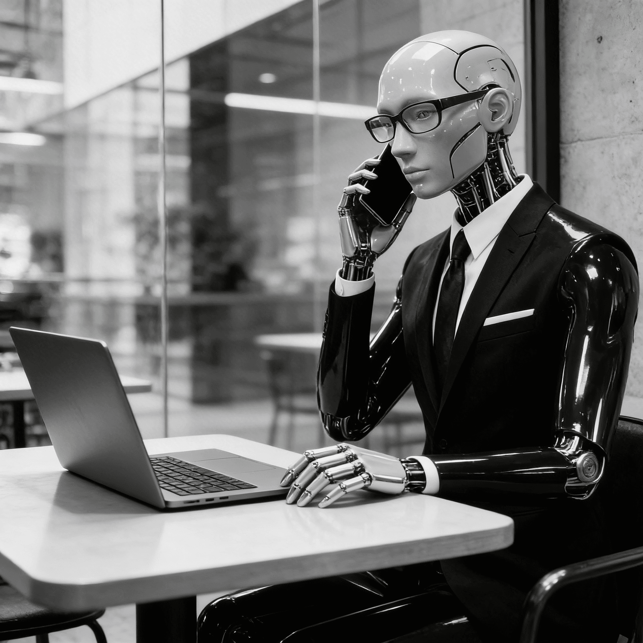 AI executive strolling down a server row