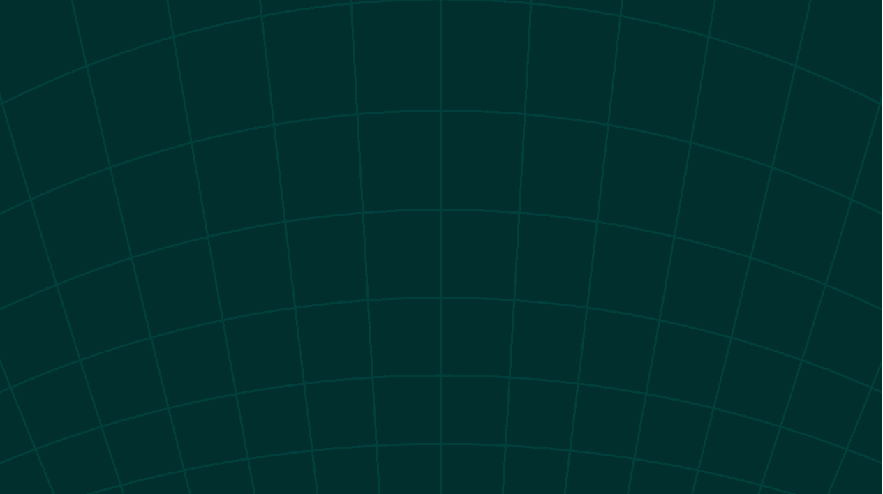 Solid teal background with Rising grid pattern on it
