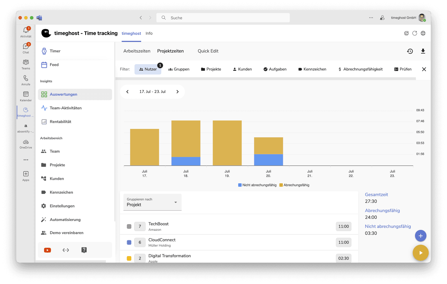 timeghost time tracking