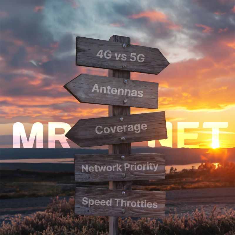 Infographic showing 5G myths and cellular connectivity misconceptions with visual icons