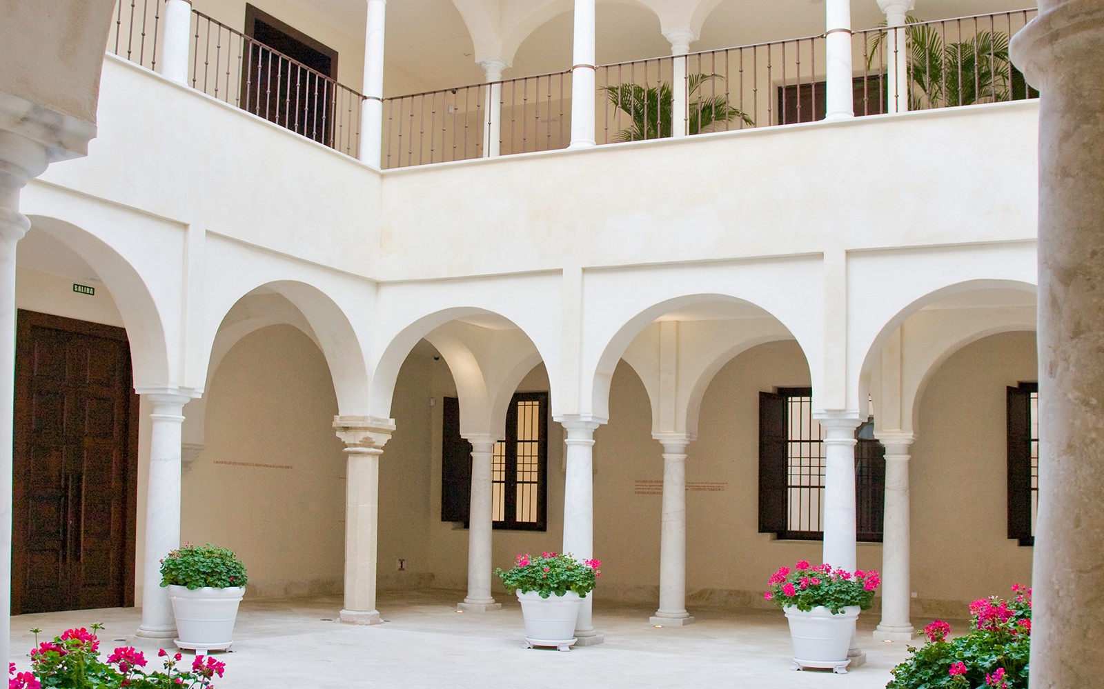 Courtyard with arches at Carmen Thyssen Museum in Málaga, Spain.